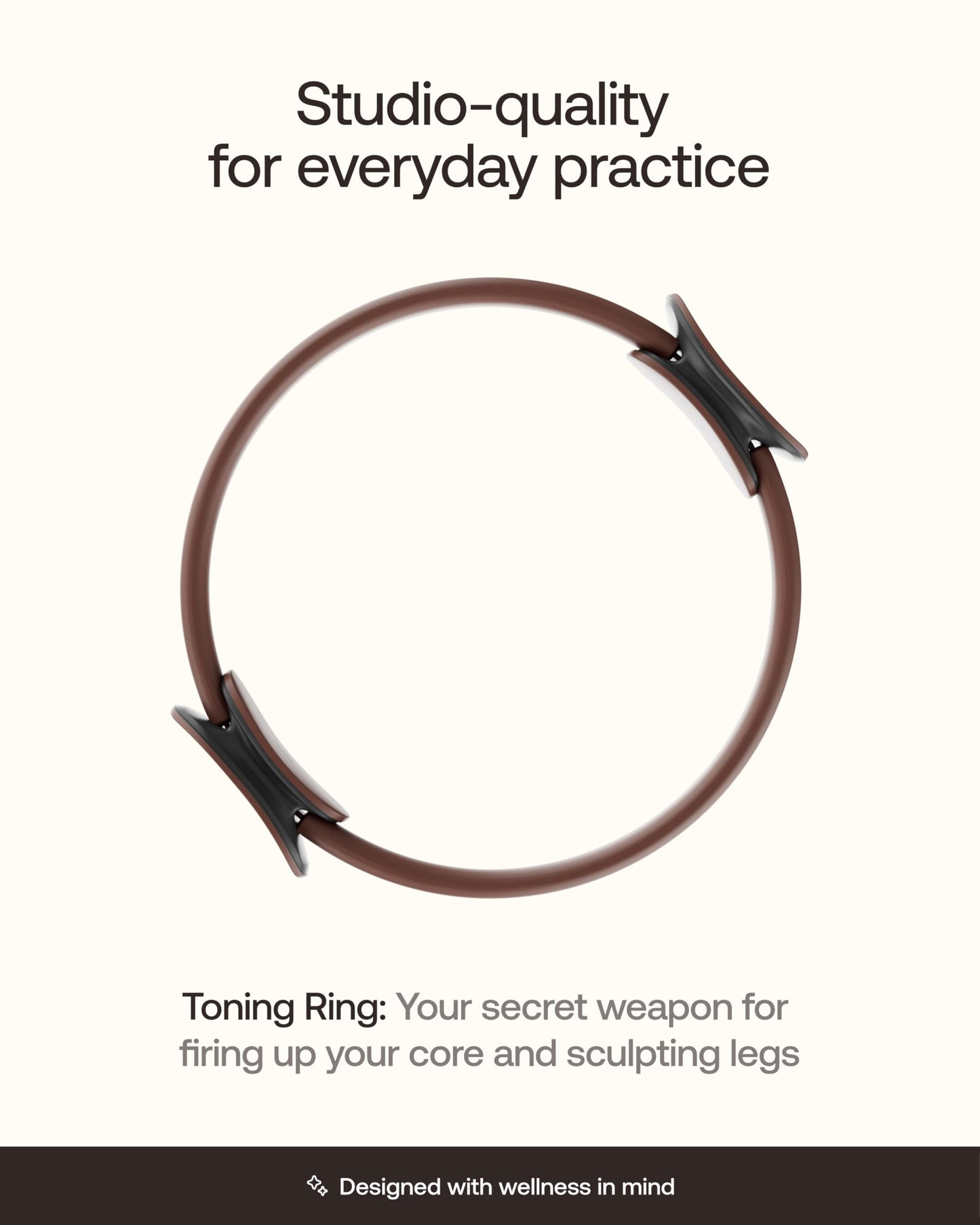 BetterMe Toning Pilates Ring – Magic Circle Pilates Ring for Strength & Flexibility – 15 Inch Fitness Ring for Home Pilates & Yoga Workouts (Chocolate Brown)
