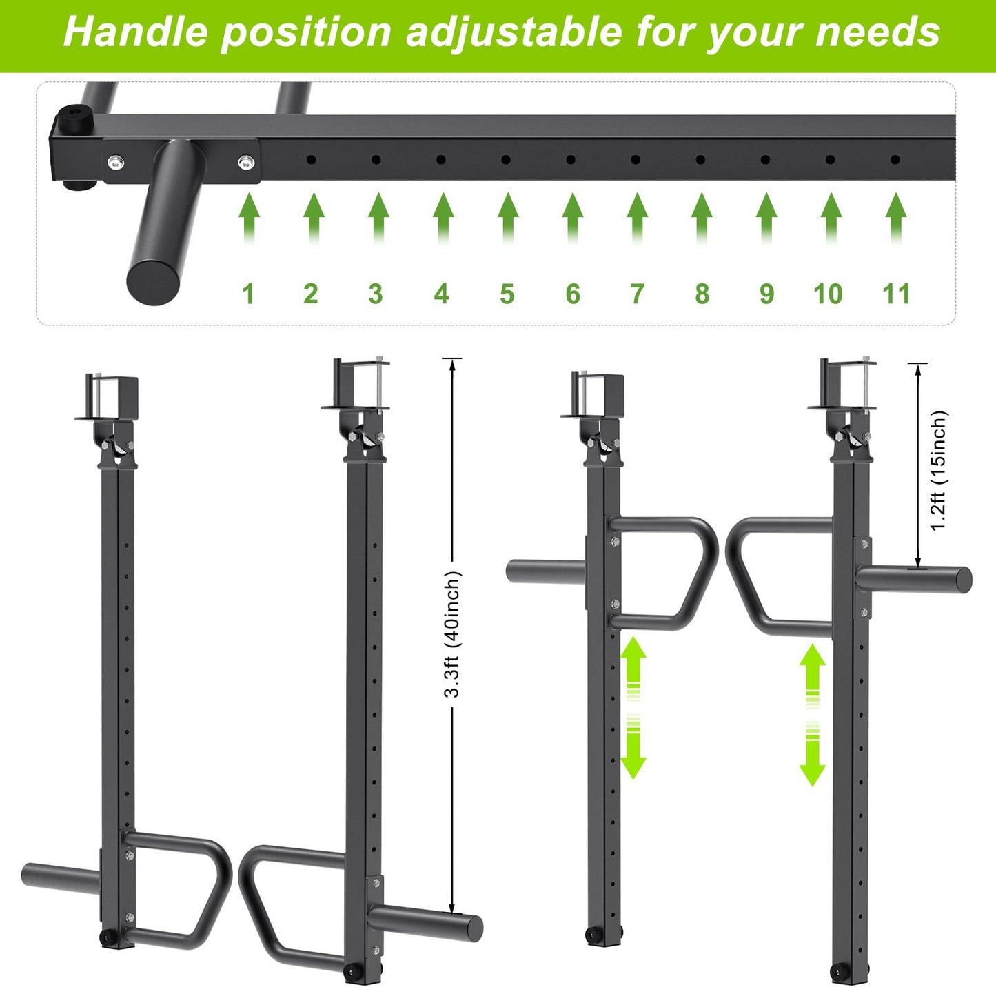 SELEWARE Heavy Duty Adjustable Jammer Arms Lever Arms - 600 lbs Capacity, Alloy Steel, Fits 3'' x 3'' Power Racks with 5/8" or 1" Holes, Home Gym Strength Training, Compatible with 2" Olympic Plates