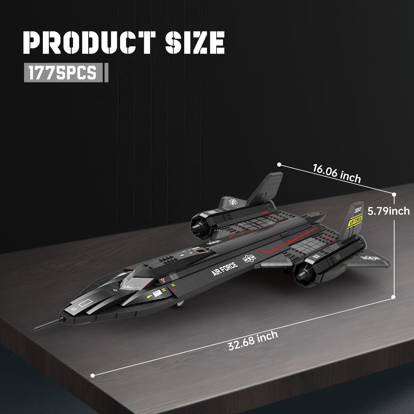 Reobrix SR-71 Blackbird Building Set, Military Reconnaissance Aircraft Model Kit, Collectible Aviation Jet for Adults, Home Office Display Decor, Ideal Gifts for Men & Military Fans 14+