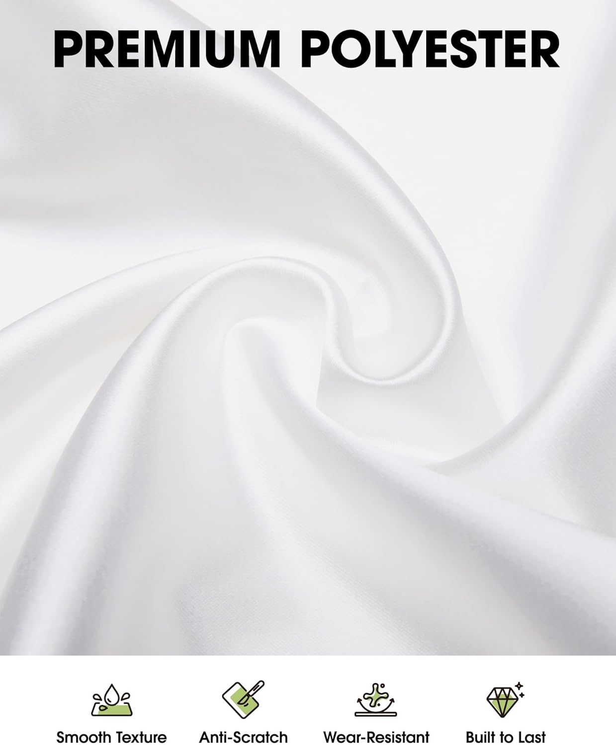 Pureegg Rectangle Tablecloth - Durable 60" x 102" Polyester for Outdoor Parties & Weddings | 2 Pack, White