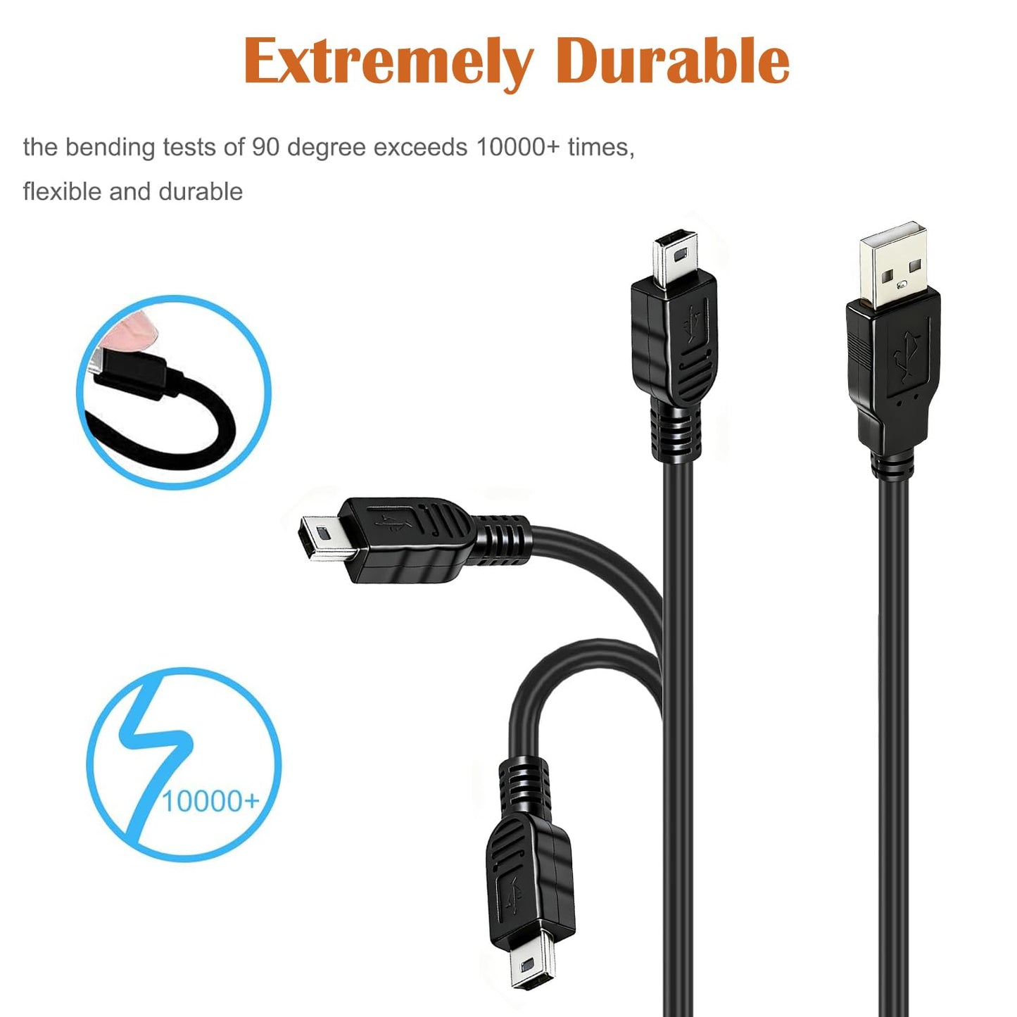 2.0 5V SDS100 Mini USB DC Charging Cable Compatible with Uniden Bearcat Model Li-ion Battery True I/Q Digital APCO