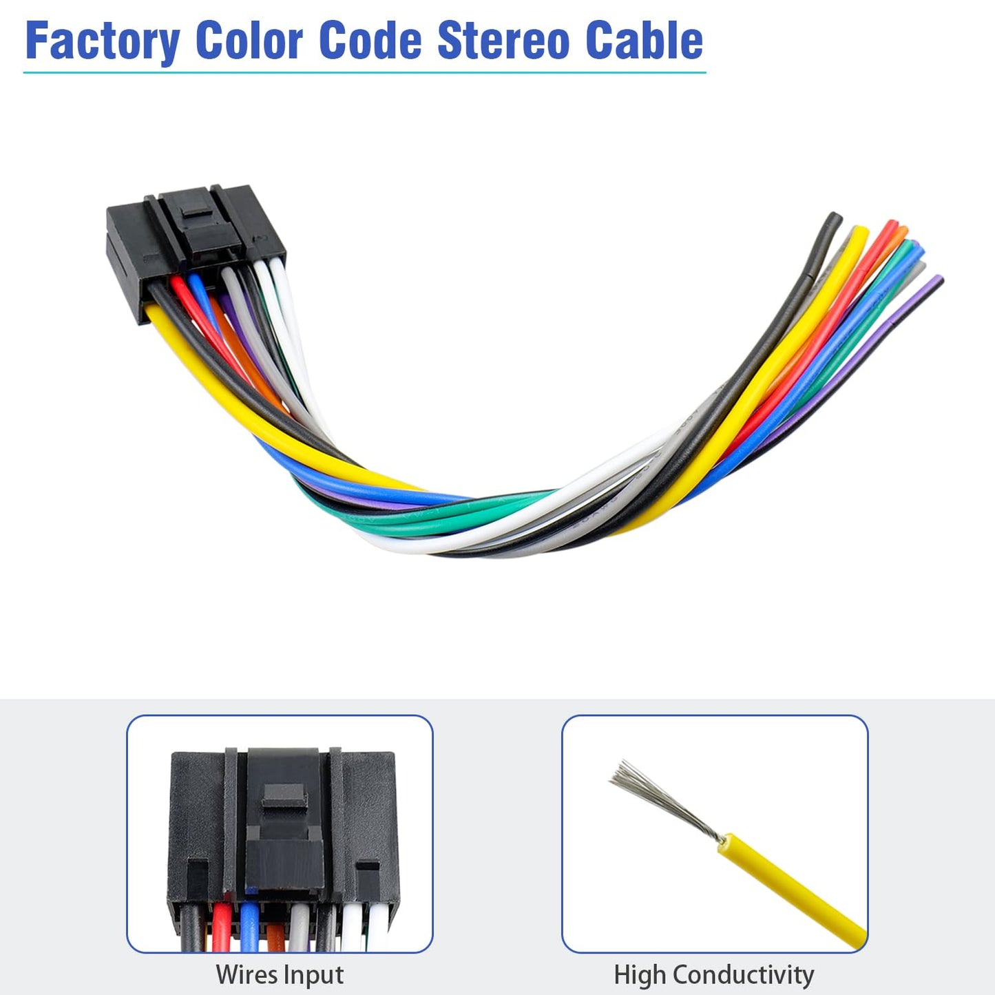 16-Pin Kenwood ISO Stereo Wiring Harness Adapter for Car Radios