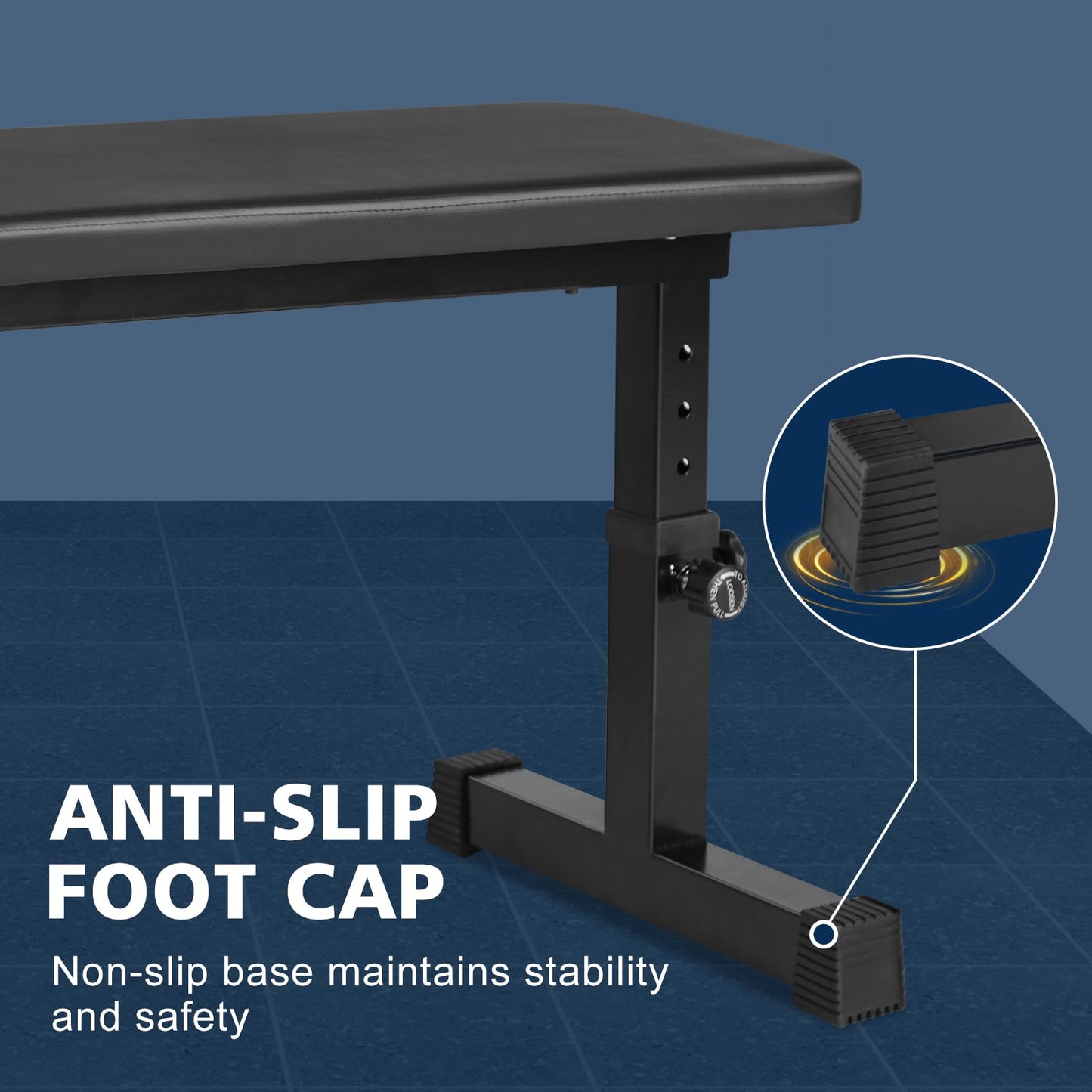 Adjustable Weight Bench Heavy Duty Steel Flat Workout Bench for Home Gym with Quick Assembly, Anti-Slip Base Multi-Functional Strength Training Bench for Full-Body Workouts