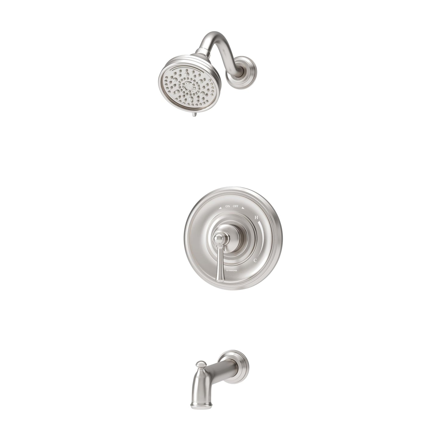 Symmons Braston HydroMersion Single Handle Tub and Shower Faucet Trim Kit in Satin Nickel - 1.5 GPM (Valve Not Included) 5892STN15TRM