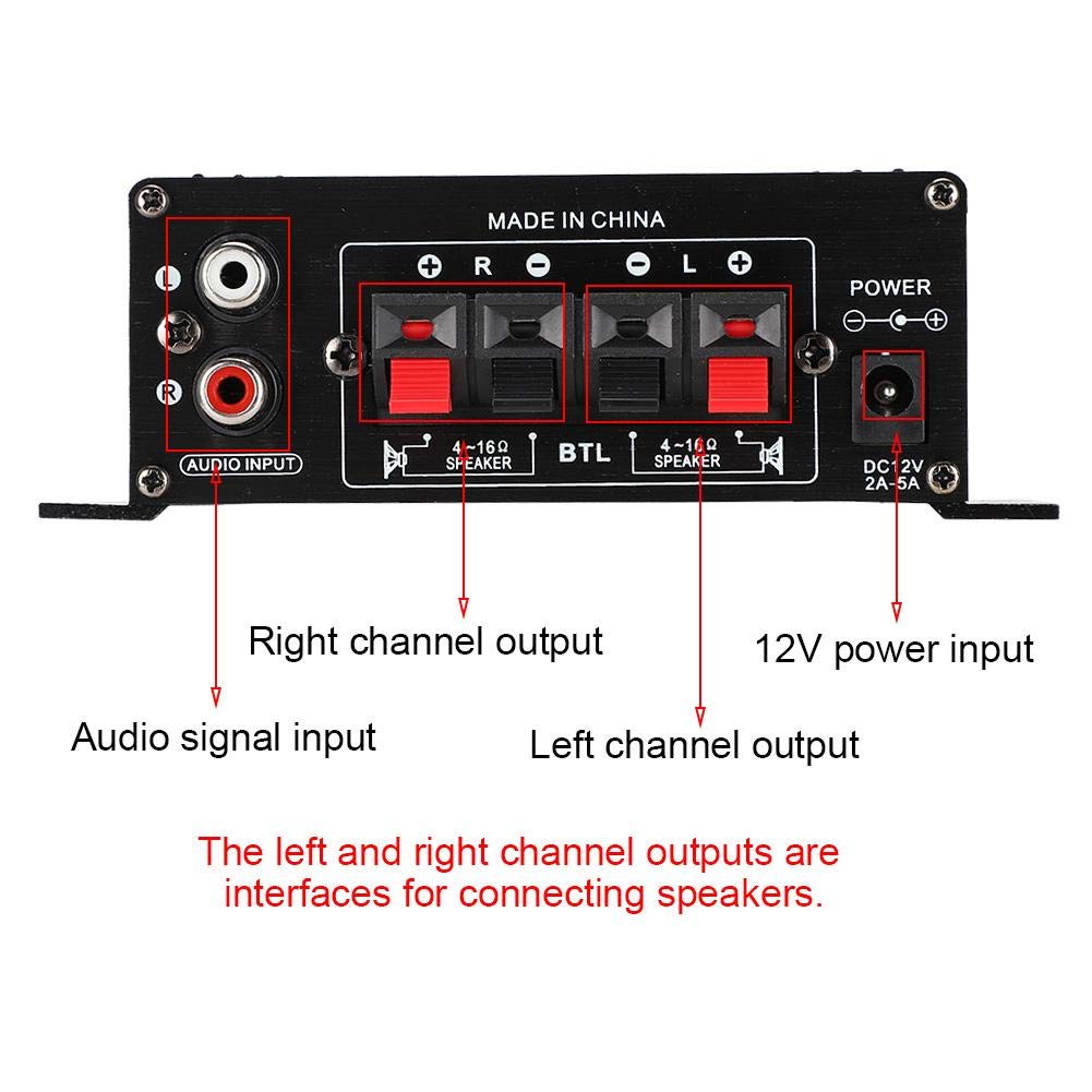 AK170 20W+20W 47K 12V Mini Power Amplifier Resolution Power Amplifier with Low Distortion Rate for Audio Adopt High