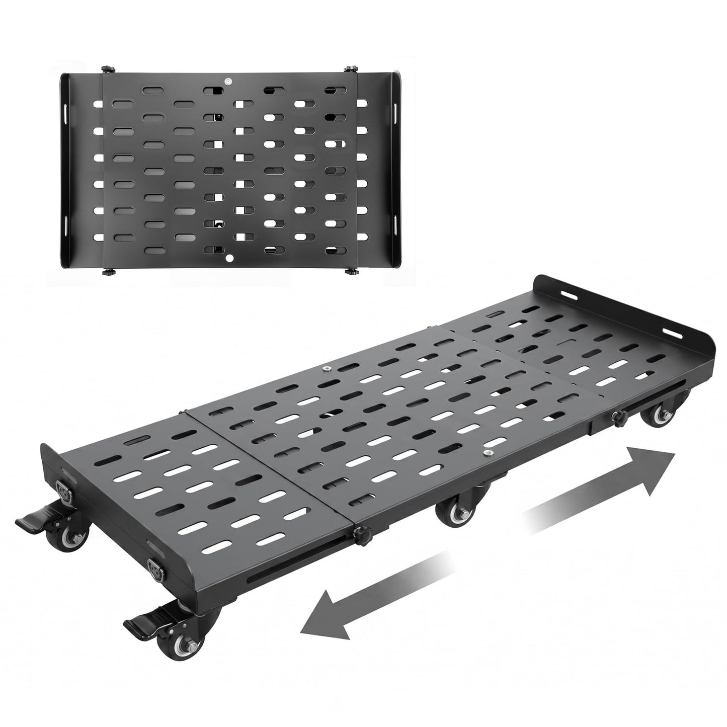 Heavy Duty Expandable Moving Dolly 2000LBS, 6 Wheels Furniture Dolly Cart with 4 Locking Swivel Casters, Adjustable Appliance Dolly 27.6"-41.7", Steel Moving Cart with Straps for Furniture, Appliances