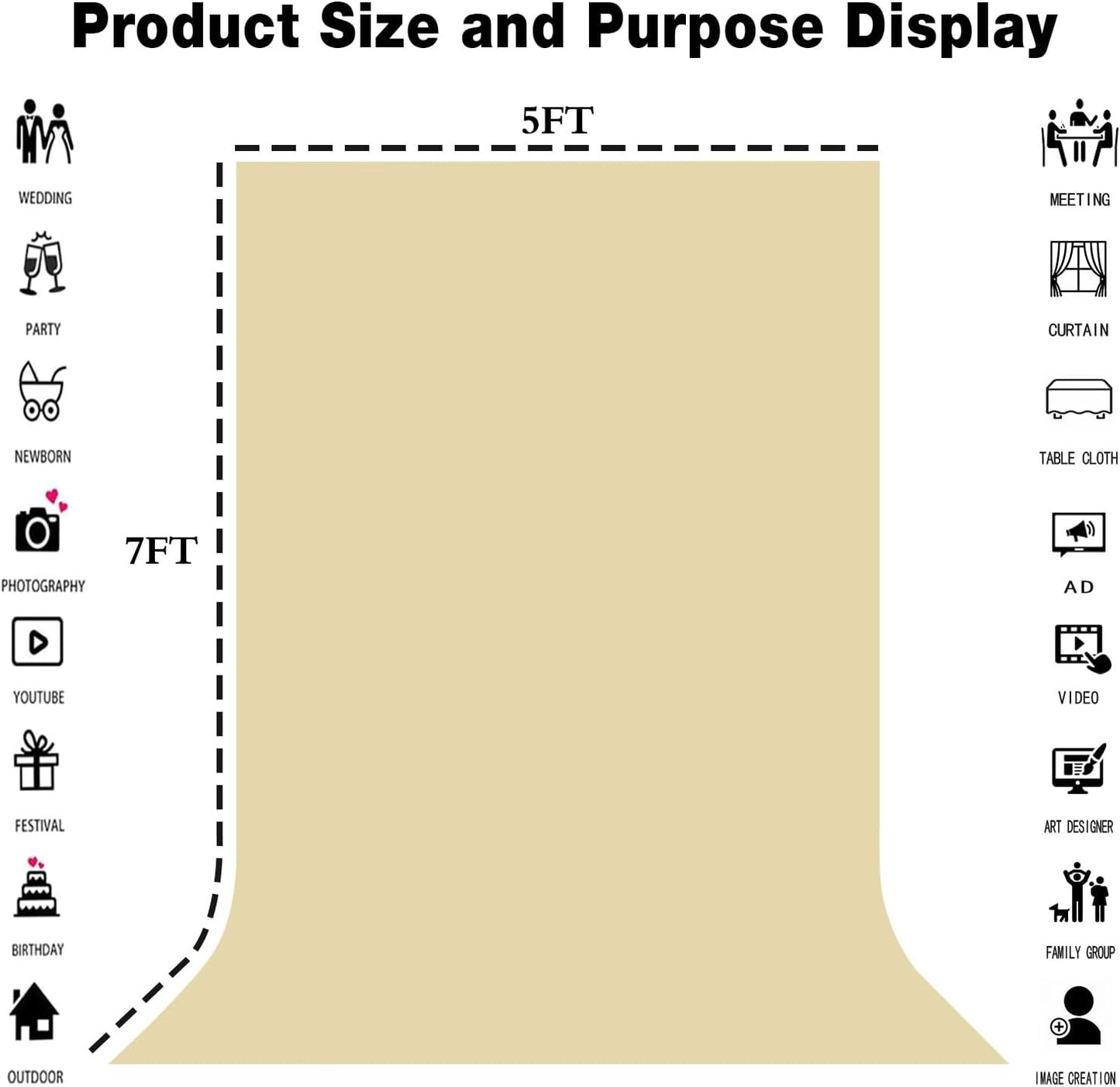LYLYCTY 8x10ft Tan Portrait Backdrop Zoom Meeting Photo Studio Shooting Props
