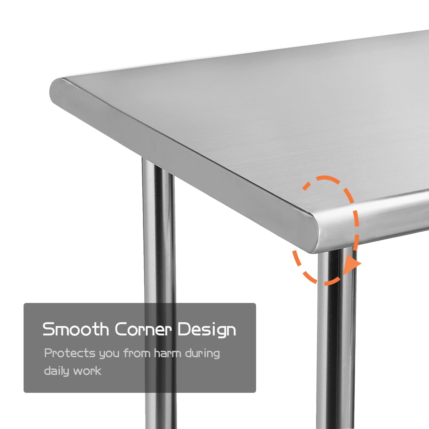 HZEEMFG Stainless Steel Table for Prep & Work 24x48 inches,4ft, Commercial Heavy Duty Table with Undershelf for Restaurant, Home,Hotel Kitchen, Laundry Room, Garage,Workshops