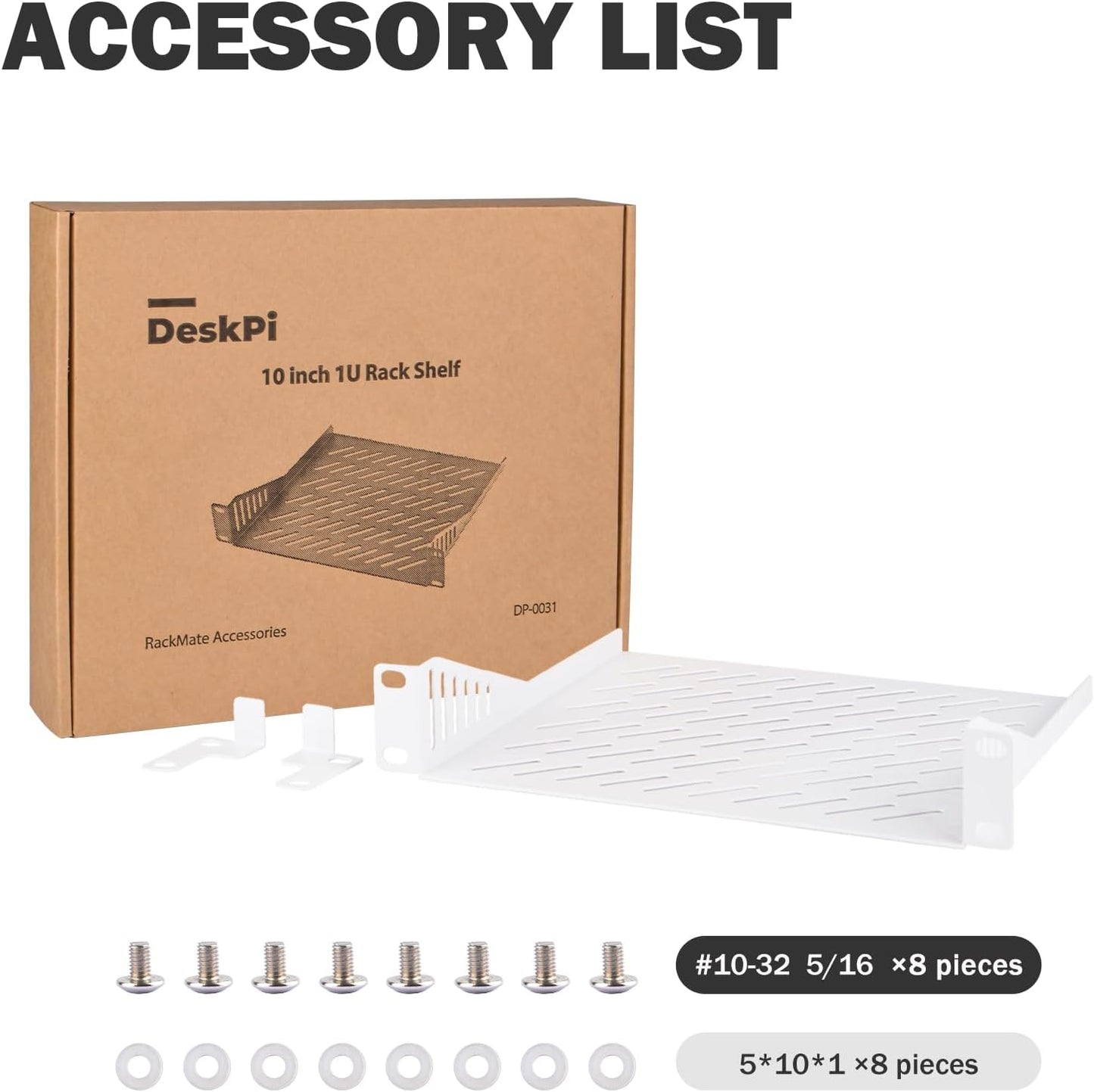 GeeekPi 1U 7.87" 10 Inch T1/T0 Server Rack Shelf, Depth Vented Rack Mount Cantilever Tray for Network Equipment Rack