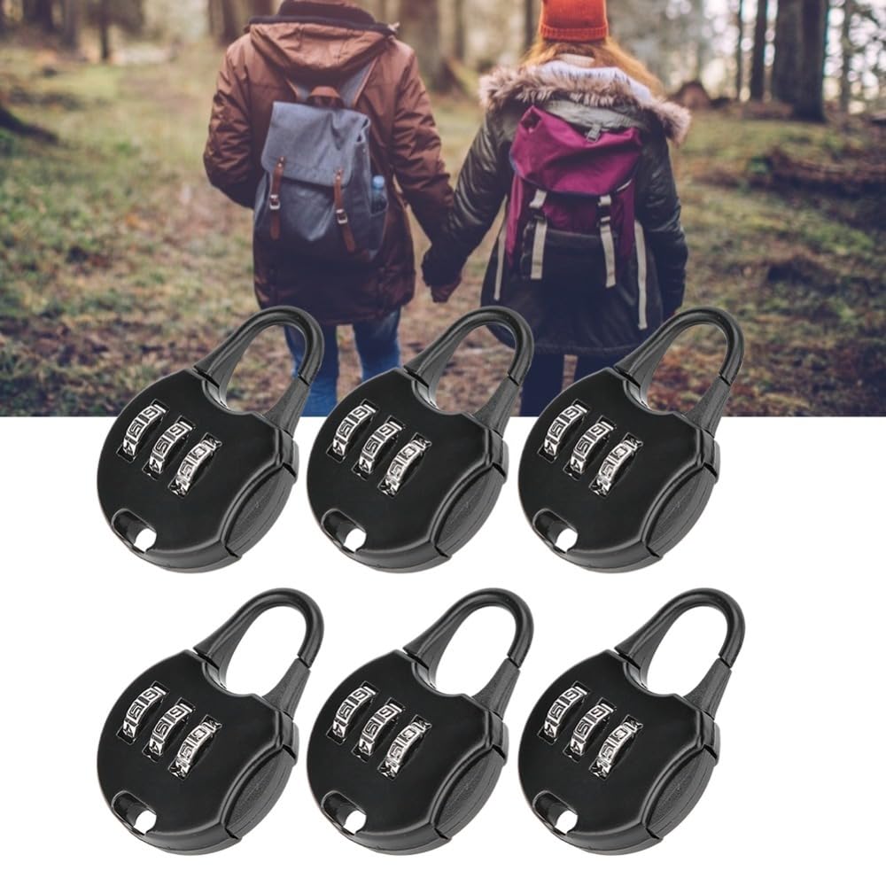 Chiffonade 6pcs 3 Digit Password Padlocks Water Proof Design Anti Theft Metal Locks for Backpacks Luggage Travel Security