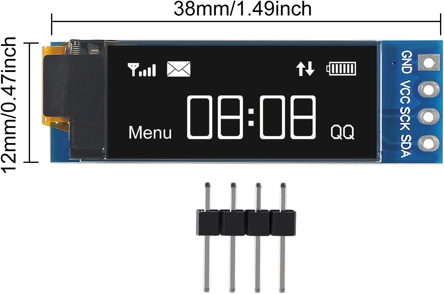 XIITIA 6pcs 0.91 inch I2C SSD1306 128x32 30pin OLED IIC Display Module LCD Screen Driver with Dupont Cables for Arduino