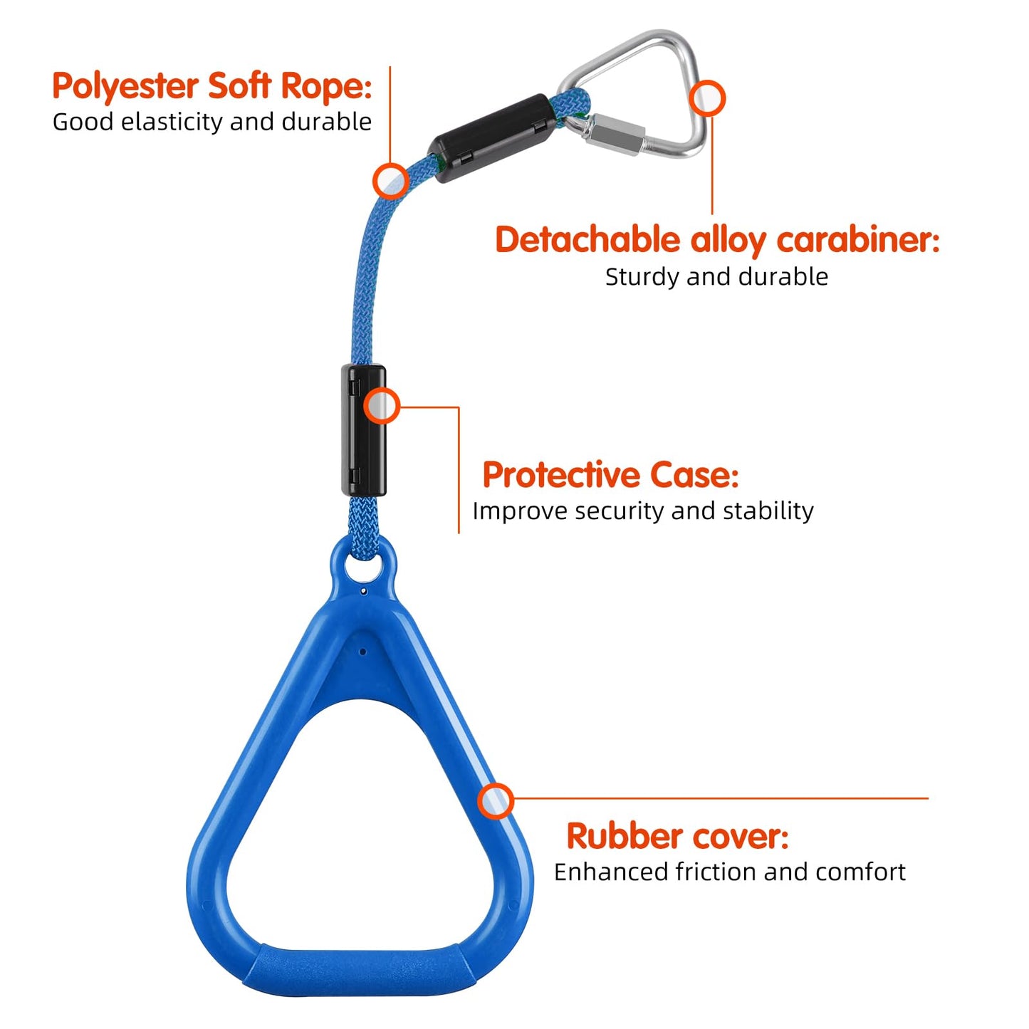 PELLOR Gymnastic Ring, Ninja Rings, Monkey Bars Adjustable Children's Home Gym Equipment, Pull Up Rings Sets for Workout Bodyweight Fitness Training
