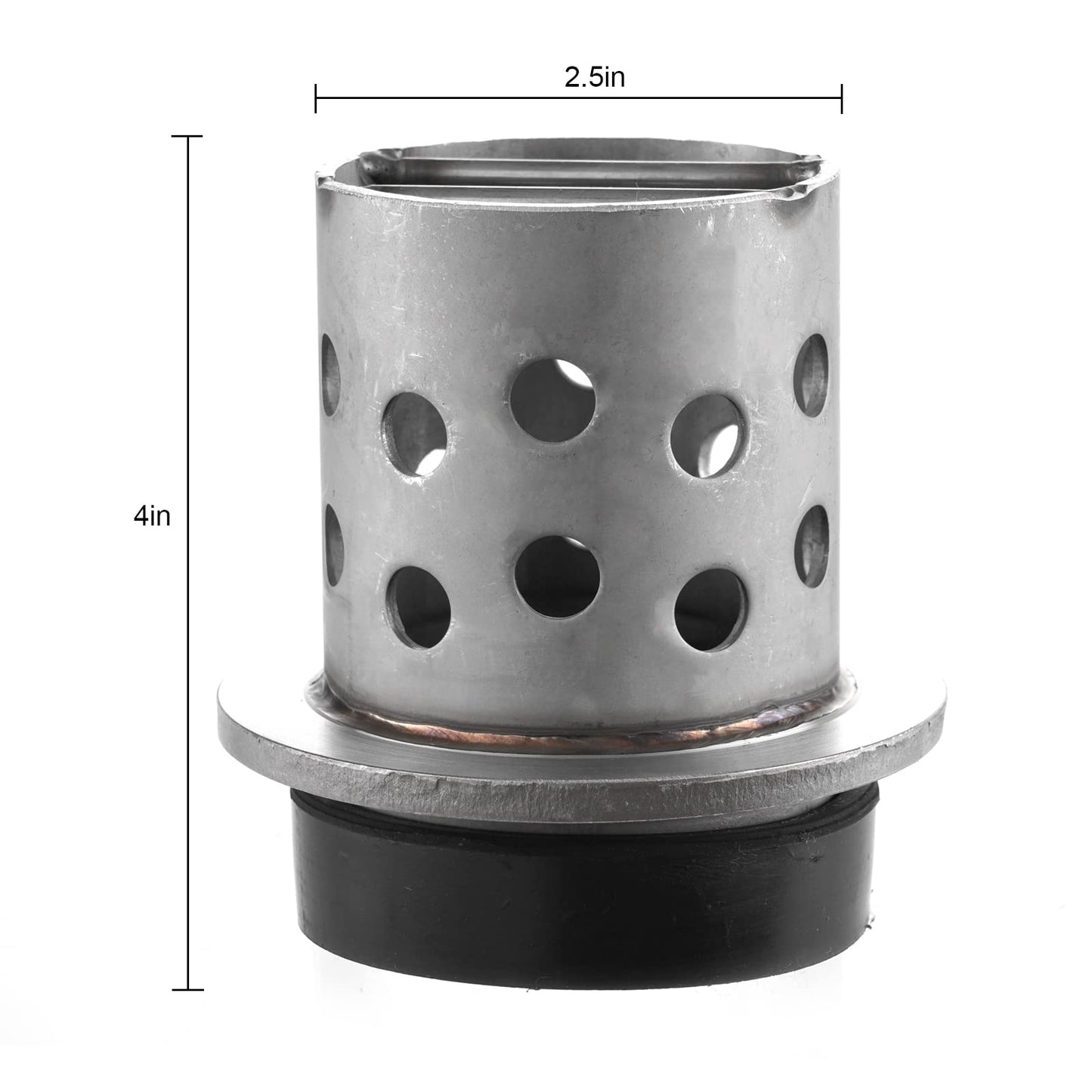 DZQ Perforated Casting Flask Vacuum Casting, 304 Stainless Steel Flanged with Rubber Sprue Base, Various Sizes for Metal Casting (2.5" x 4")