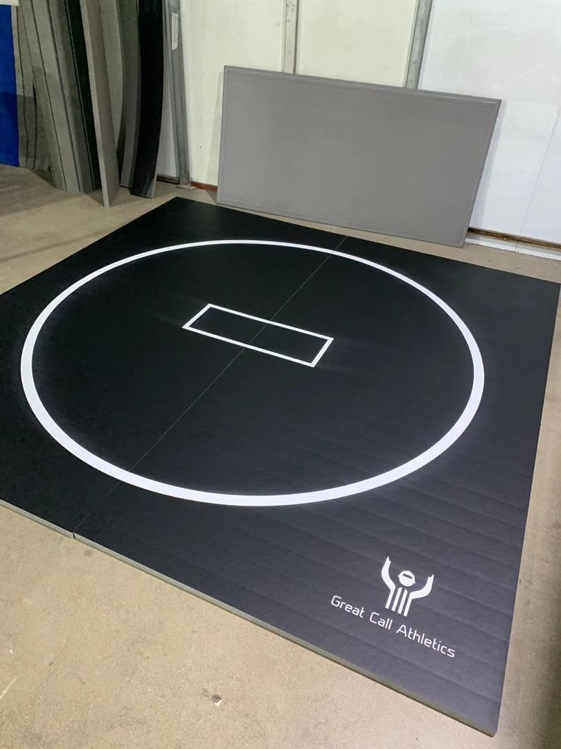 Great Call Athletics | 10’ x 10’ Wrestling Mat 1.25" Thick Collegiate Quality Thick Flexi Roll Jiu Jitsu Mats Home bjj Tape (Black)