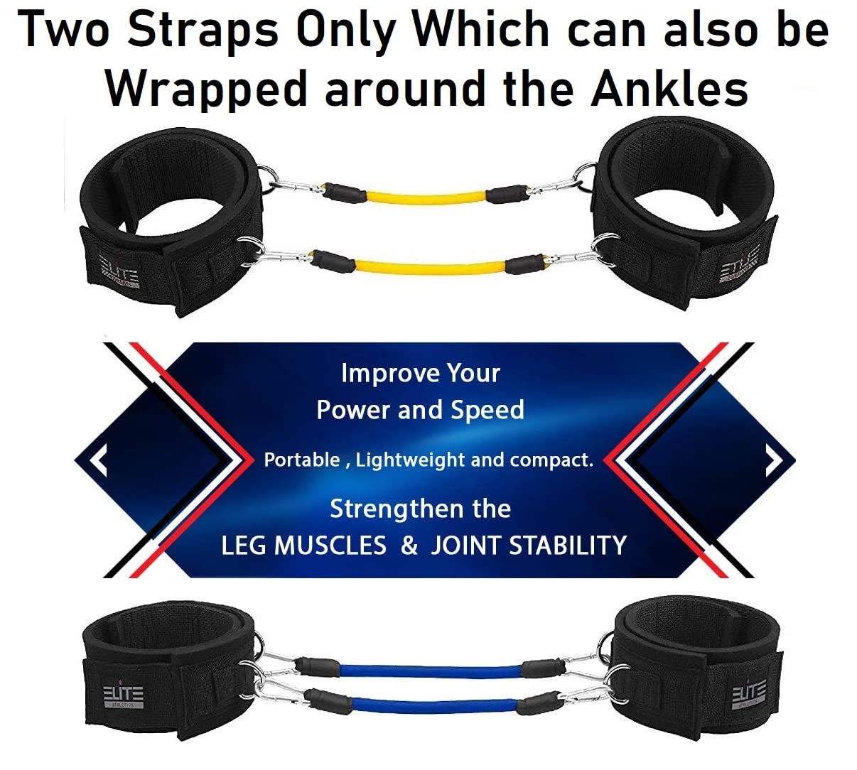 Elite Supplies 11 Pieces Speed Agility Strength Leg Resistance Bands - for All Sports & Exercise Fitness Fast Sprinting, Explosive, Agile, Strength, Endurance