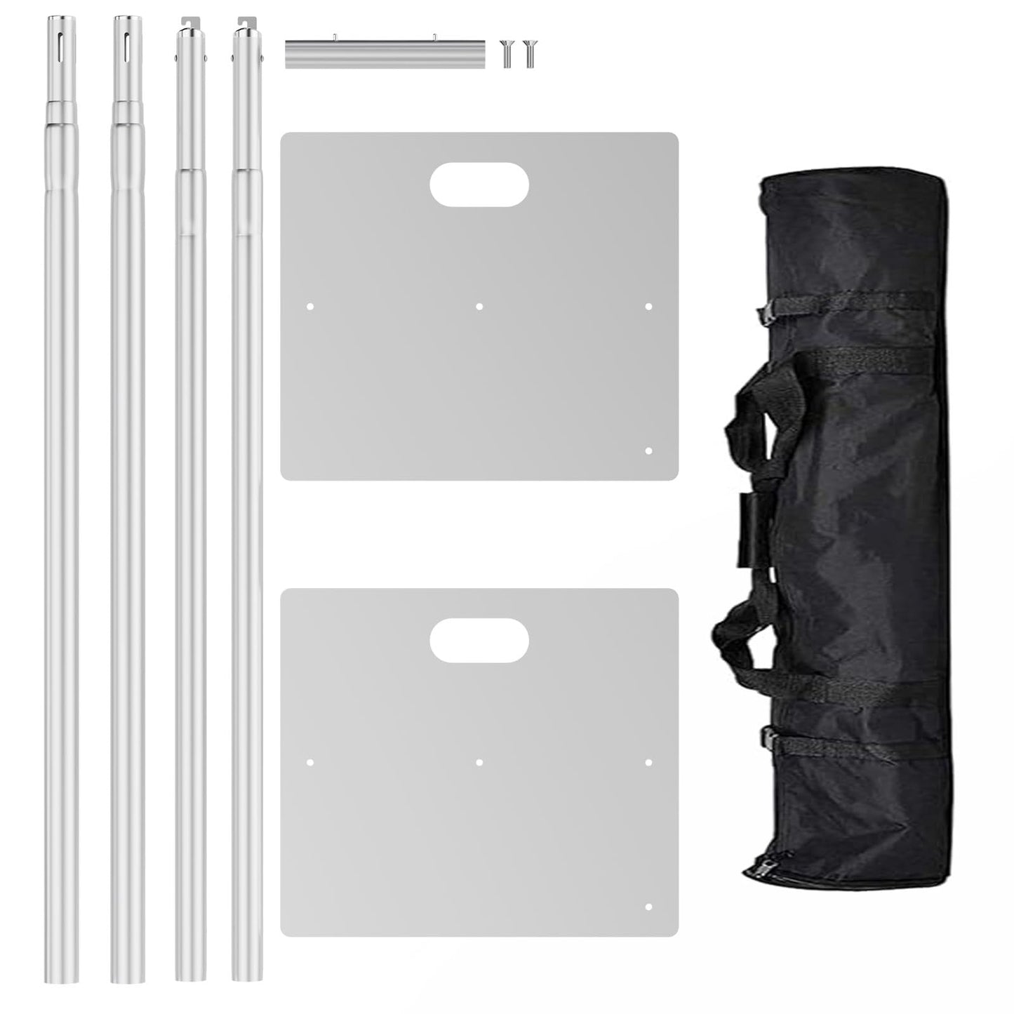 Kinchoix Pipe and Drape Backdrop Stand 10ftx10ft Adjustable Background Support System Heavy Duty Background Stand for Wedding Banquet Decorations Silvery