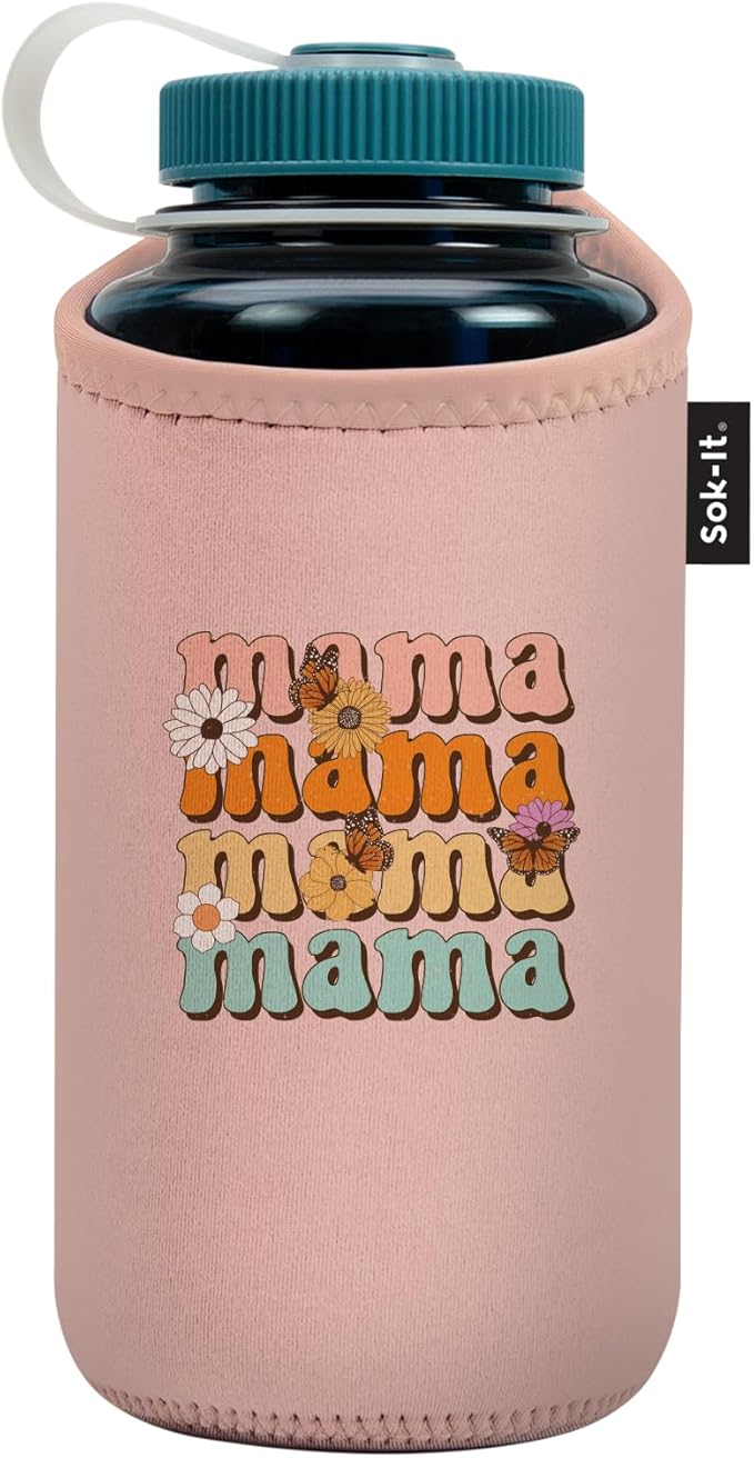 Sok It BotlSok Water Bottle Sleeve Insulated Neoprene Cover (Mama Knows Best, Fits 32oz Nalgene)