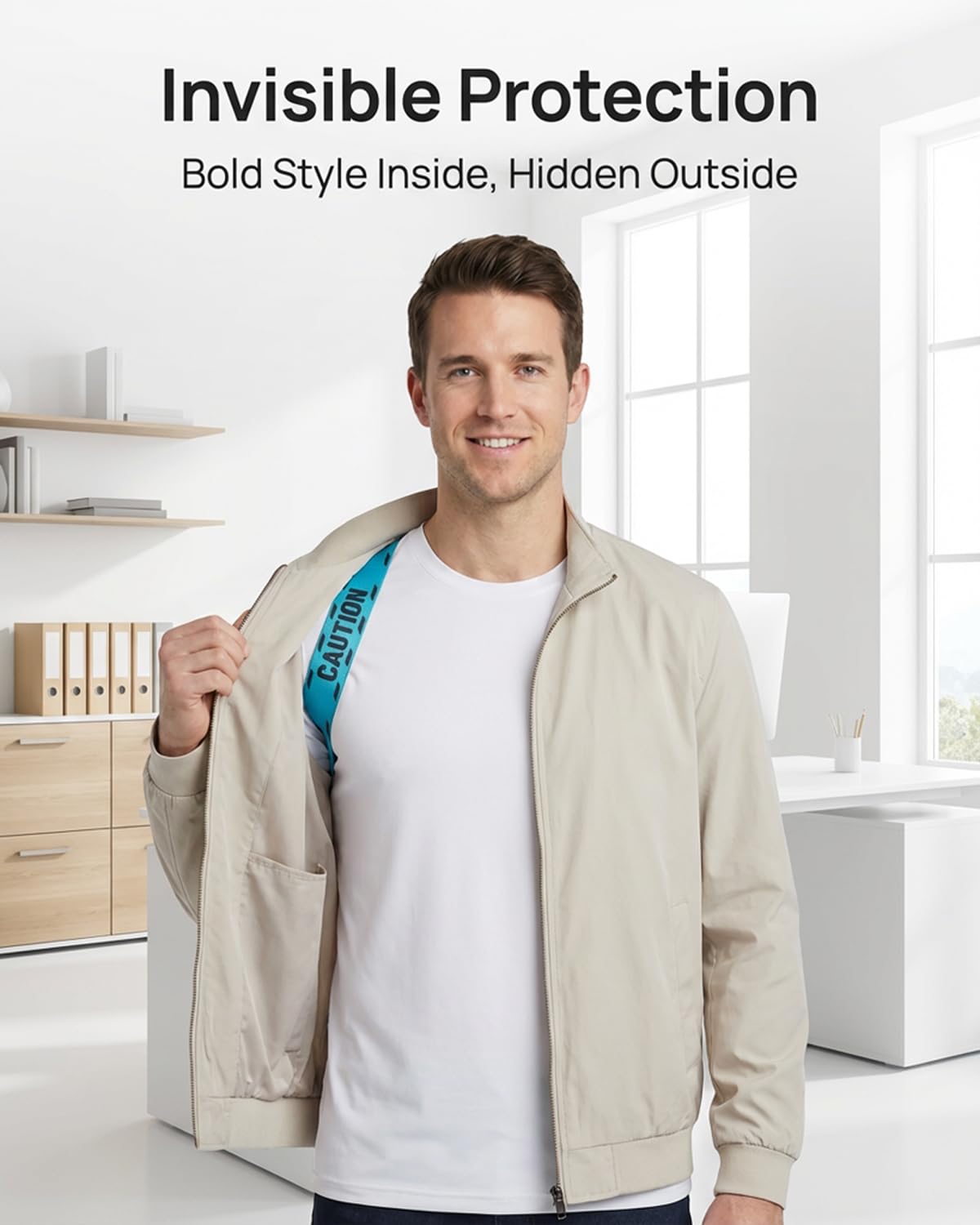 RNEMP® 1/8" Ultra-Slim Invisible Posture Corrector For Men, High-Airflow Breathable Fabric Upper Back Brace Posture Corrector Under Shirt For Gen Z Professionals,Business Meetings & Date Night