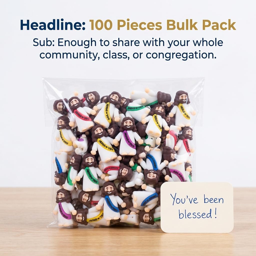 Skiennix 100PCS Mini Jesus Figurines - Perfect Religious Easter Egg Stuffers & Gifts