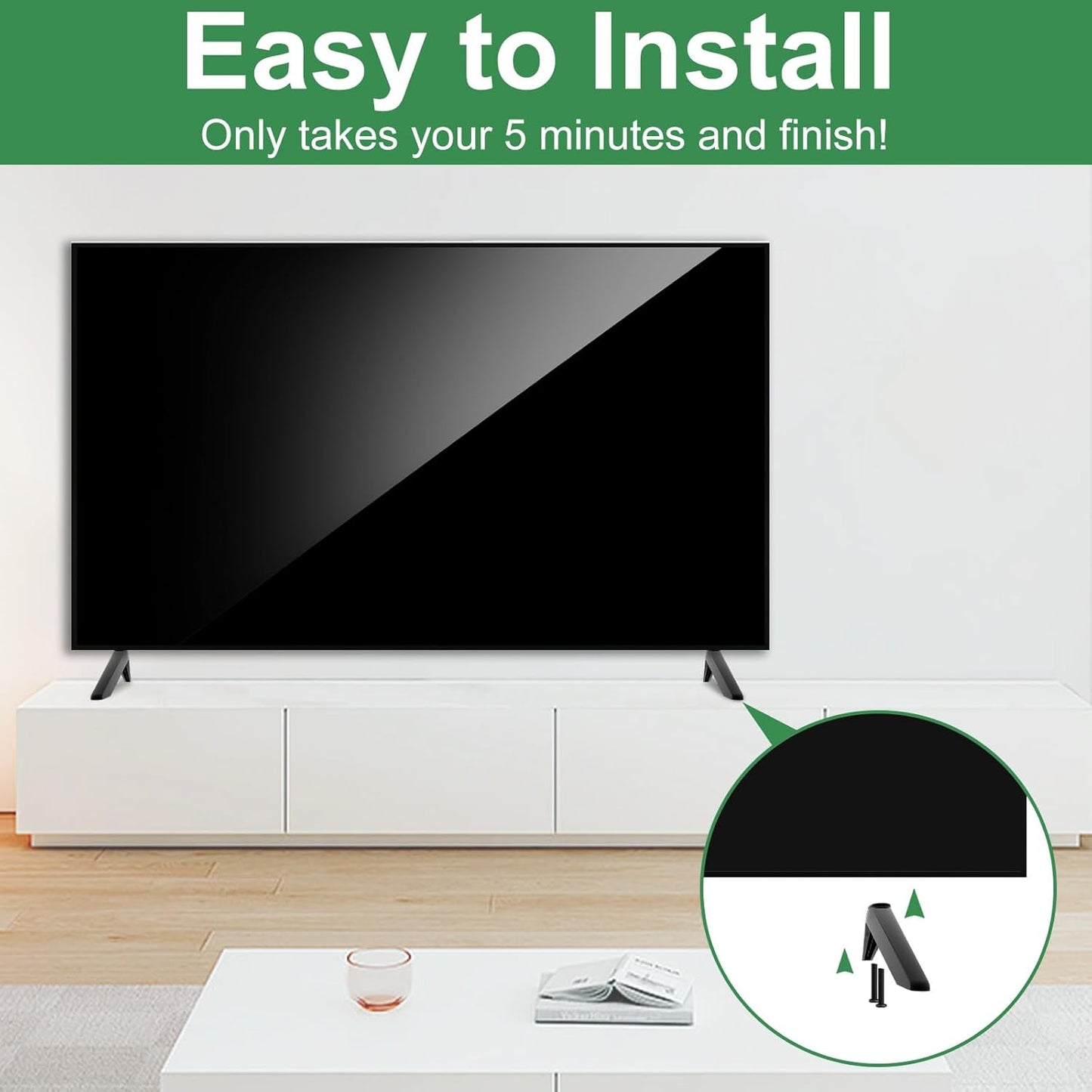 Motiexic Set, 2 Non-Universal TV Stand Only for Insignia TV Legs Replacement with Screws Only for Insignia Roku TV