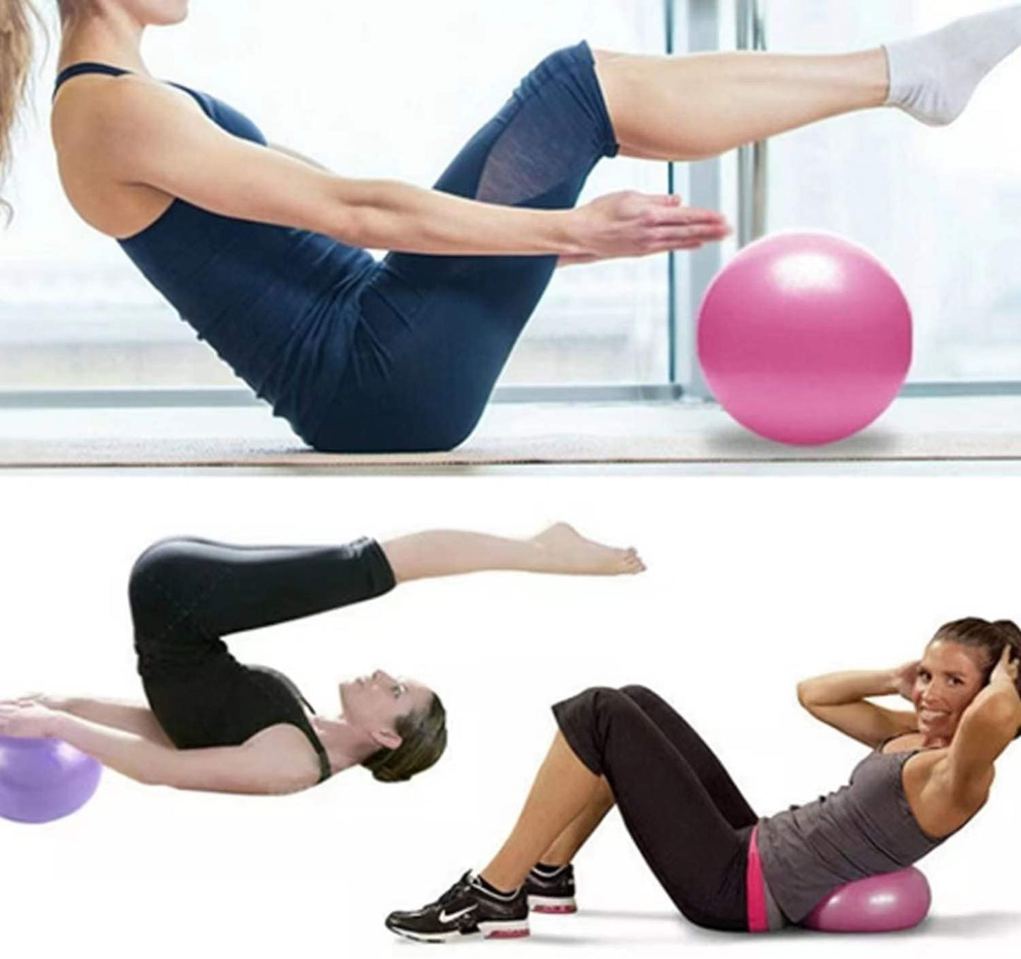 HCFGUS 6 Inch Mini Exercise Pilates Yoga Ball, Stability Ball for Yoga, Barre, Training and Physical Therapy- Improves Balance with Inflate Pump(Blue)