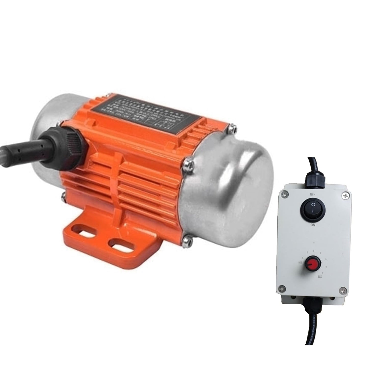ATO 30W Concrete Vibration Motor with Speed Controller, Adjustable Exciting Force DC Electric Vibration Motor Low Noise Concrete Vibrating Motor 3600rpm 1 Phase 110V