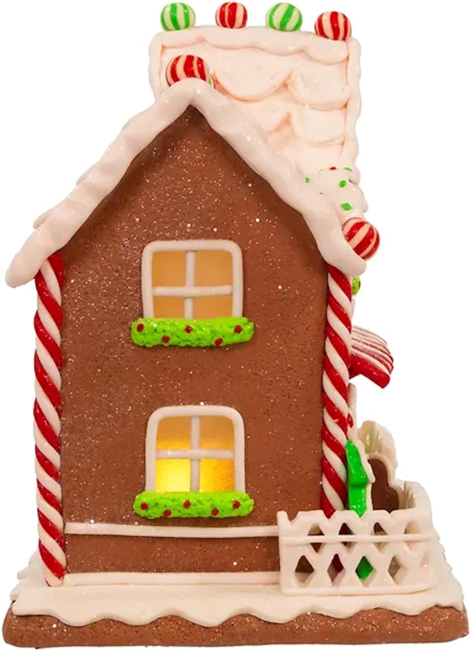The Bridge Collection Light Up Gingerbread House - Festive Christmas Decor - 9-Inch Holiday Village