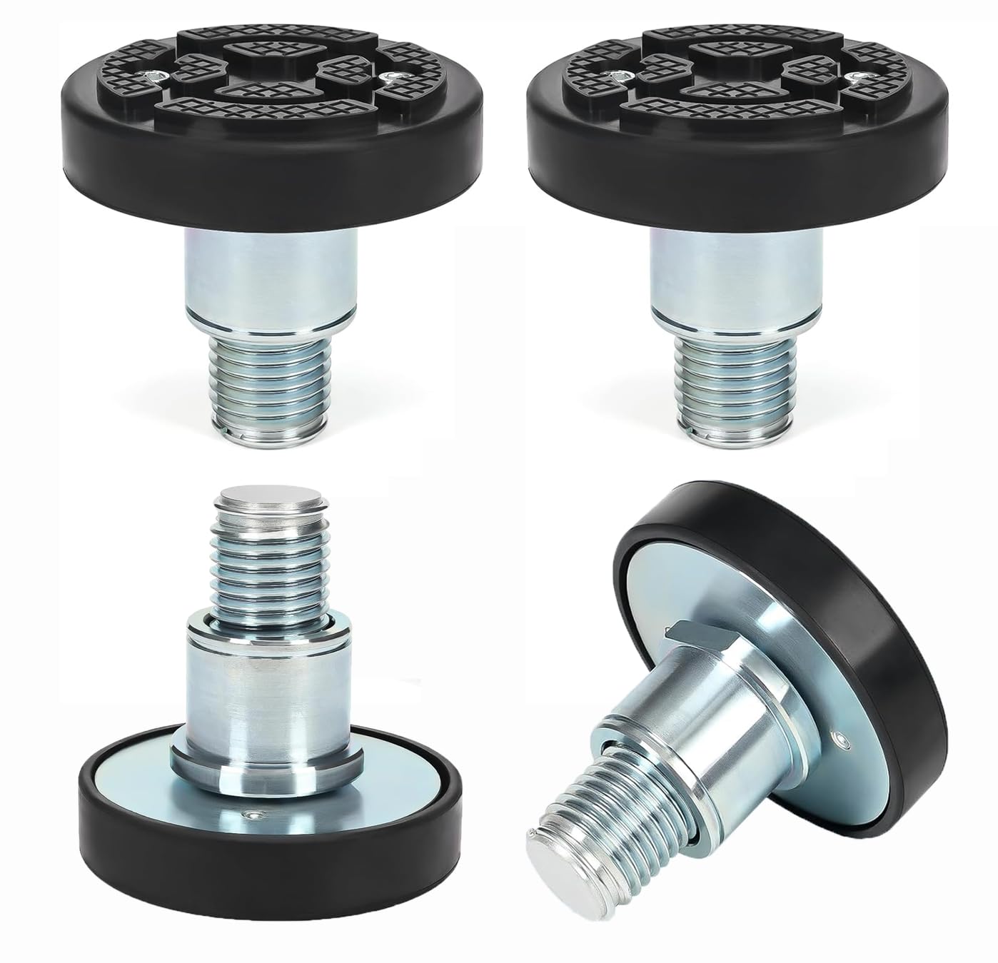 4pcs 50mm Shaft Screw Up Car Lift Pads, 4-9cm Plus-High Car Lift Rubber Tray, Raising Lift Tool Tray for Car Lift Bridge Jack Stable Support