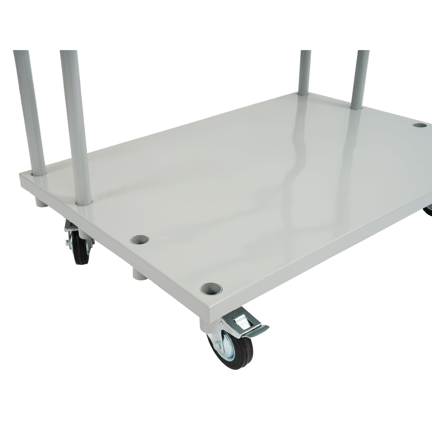 Gelacie 23x34inch Steel Panel Truck Cart, Flat Dolly Cart, Flatbed with 2000 lbs Capacity Platform Truck, Heavy Duty Lumber Drywall Dolly, 4 Swivel Casters, Board with 2 Detachable Side Handrails