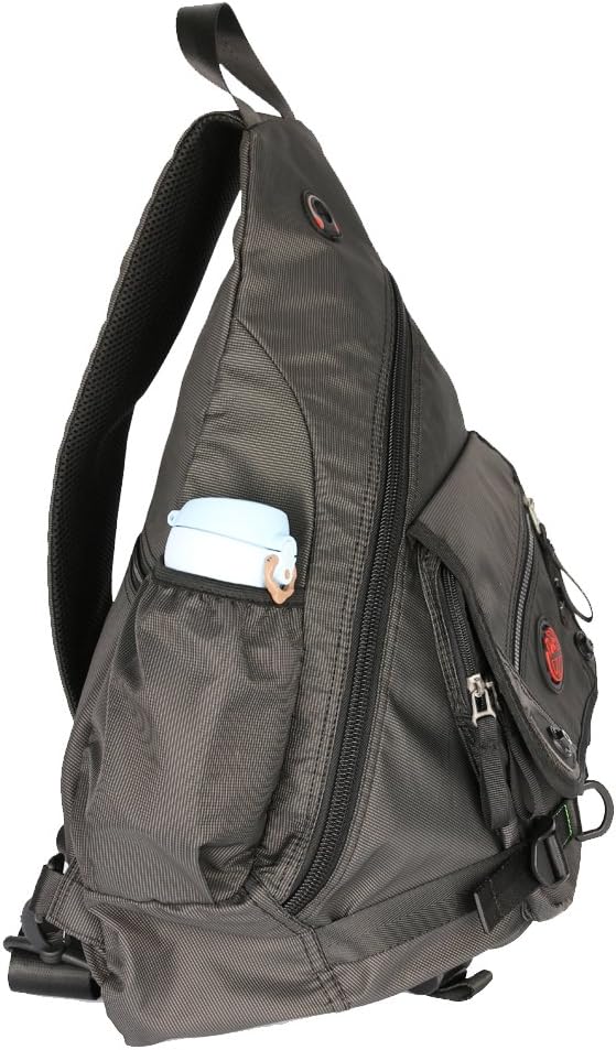 Backpack Large Sling Bag Laptop Cross Body Messenger Bag Shoulder Travel Rucksack (A-Black)