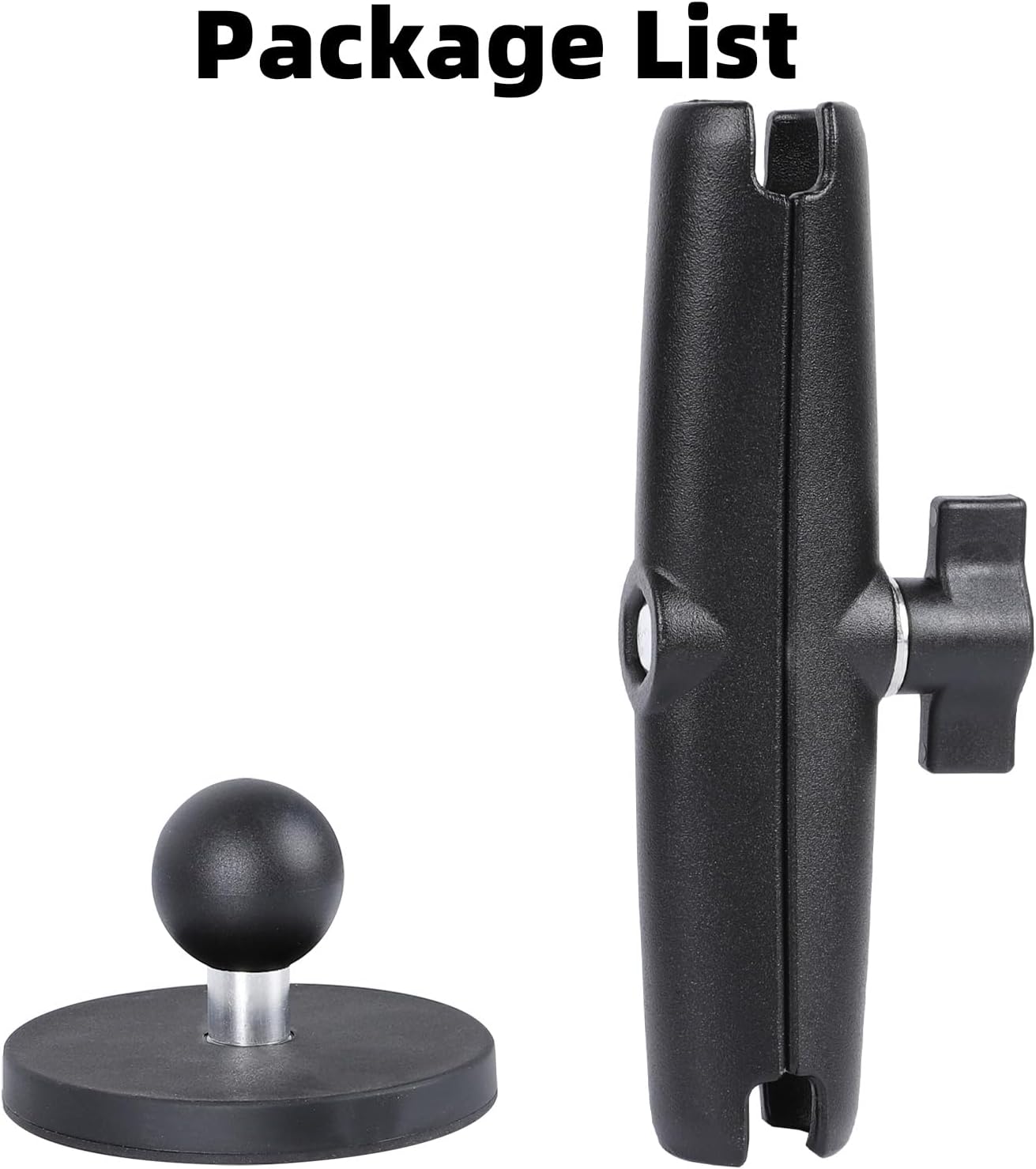 FPN 66mm 25mm /1 inch 5.91" Diameter Round Heavy-Duty Magnetic Base Mount with Rubber Coating Ball & Double Socket Arm