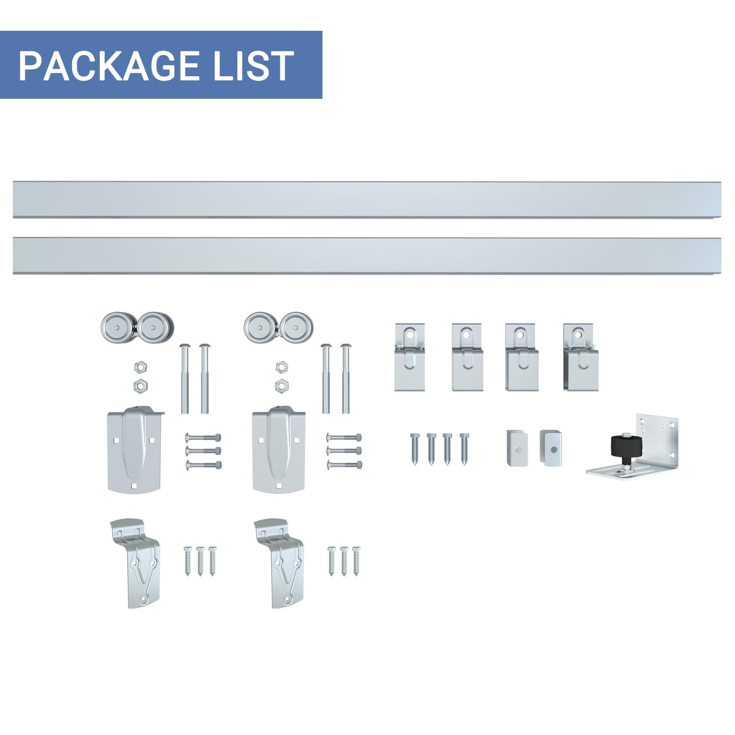 BARNSMITH 8FT Exterior Barn Door Hardware, Sliding Barn Door Hardware Kit Heavy Duty Barn Door Track for Outdoor Use(NO Door, Hardware Only)