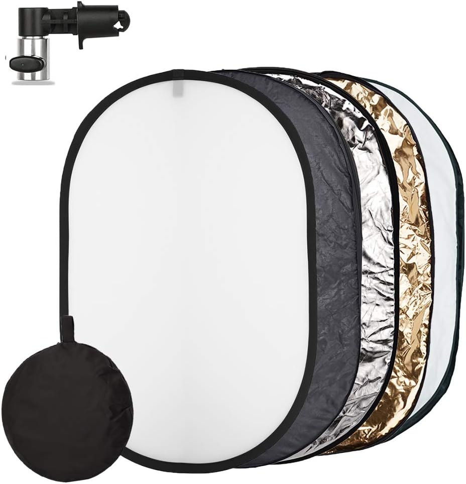 FIEWSZIHU 24x36 Inches/ 60x90 cm 5 1 Photo Light Reflector in Diffuser Photography Collapsible with Bag and Reflector