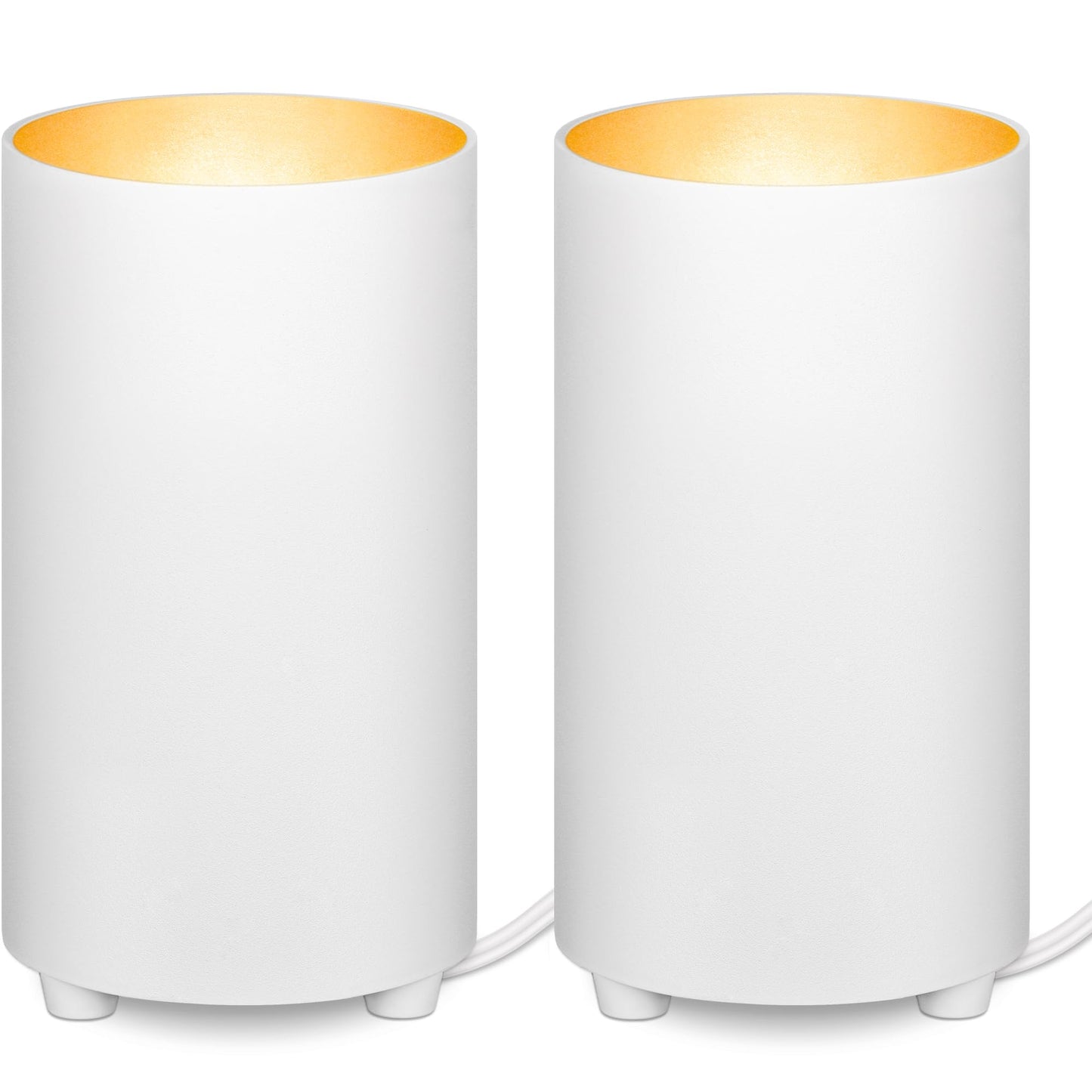 SUNVIE Uplighting Indoor Floor Spot Light, 2 Pack, 5W GU10 LED Bulbs, 5.9 FT Cord, White, Model FCL02W02