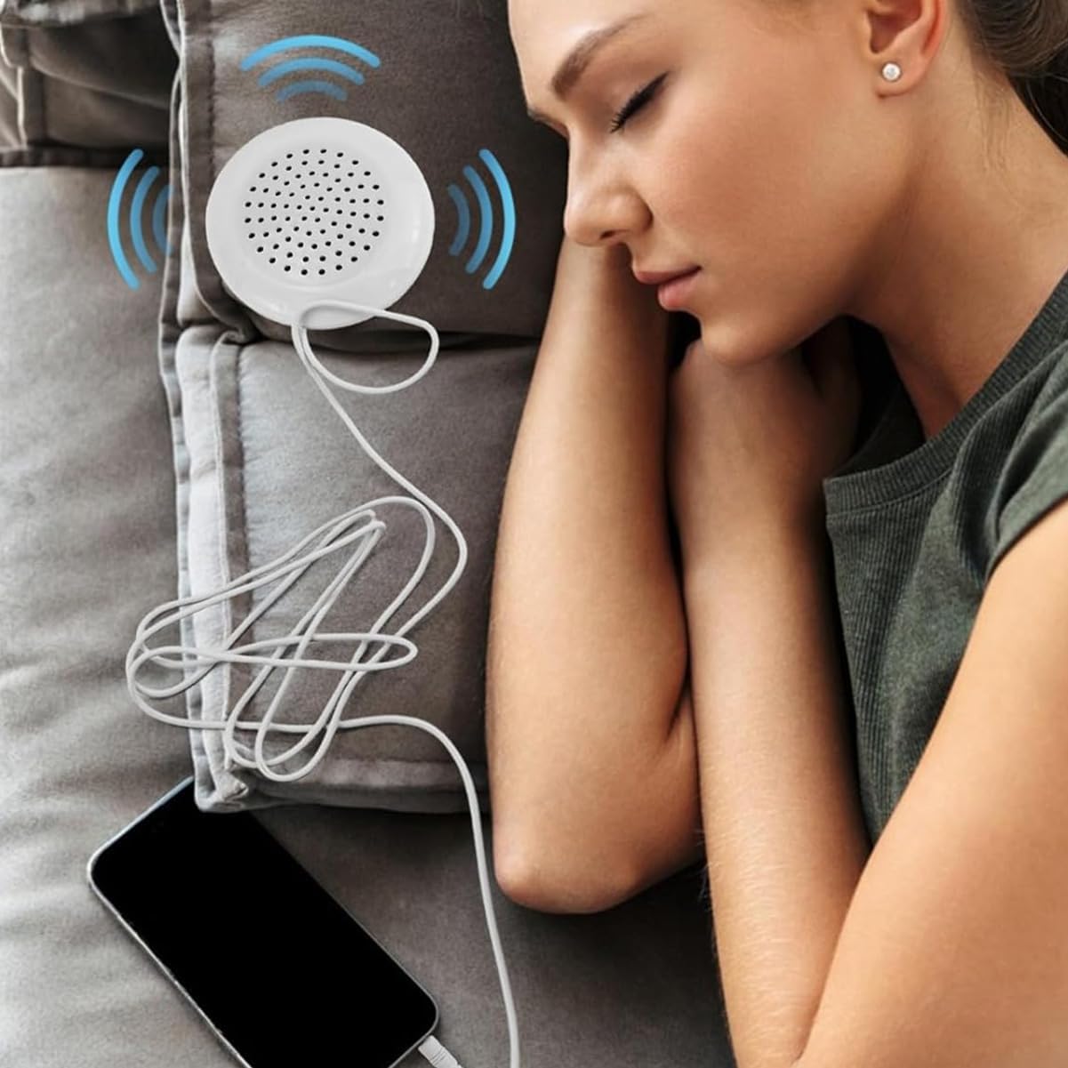 HANYAUKU 3.5mm MP3/MP4/Phone/CD/Player, Pillow Speaker, Mini Stereo Speaker Replacement, Portable DIY Sleep Device