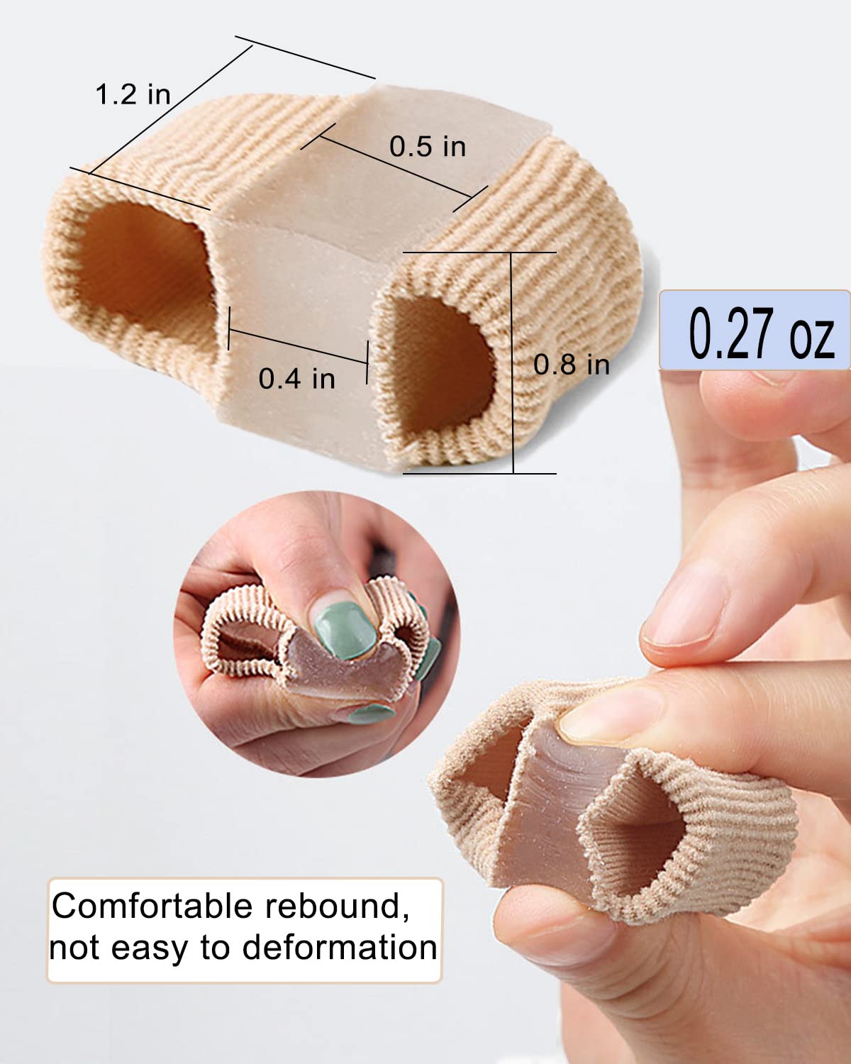 Golbylicc Bunion Toe Separators for Overlapping Toes Women Men, Gel Toe Spacers Bunion Corrector with 2 Loops for feet, Hammer Toe Straightener (2PC)