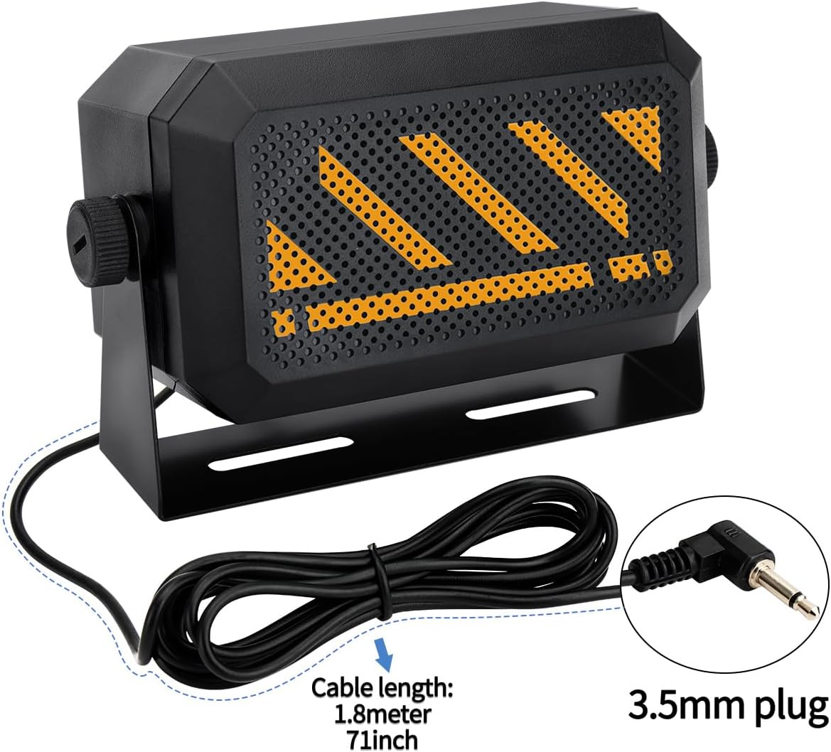 Airiton Communications 3.5mm Rectangular External Speaker/CB Radio Speaker for Ham Radio, External Scanners for All