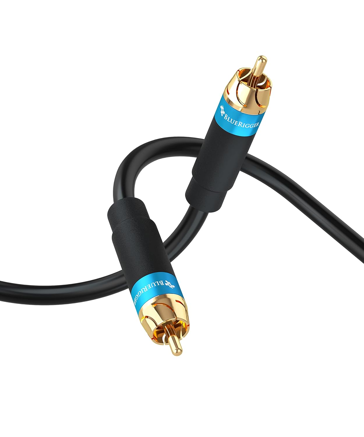 (25FT, BlueRigger RCA Audio Subwoofer Cable Dual Shielded, Gold Plated RCA Connectors) for Subwoofer, Amplifier, Home