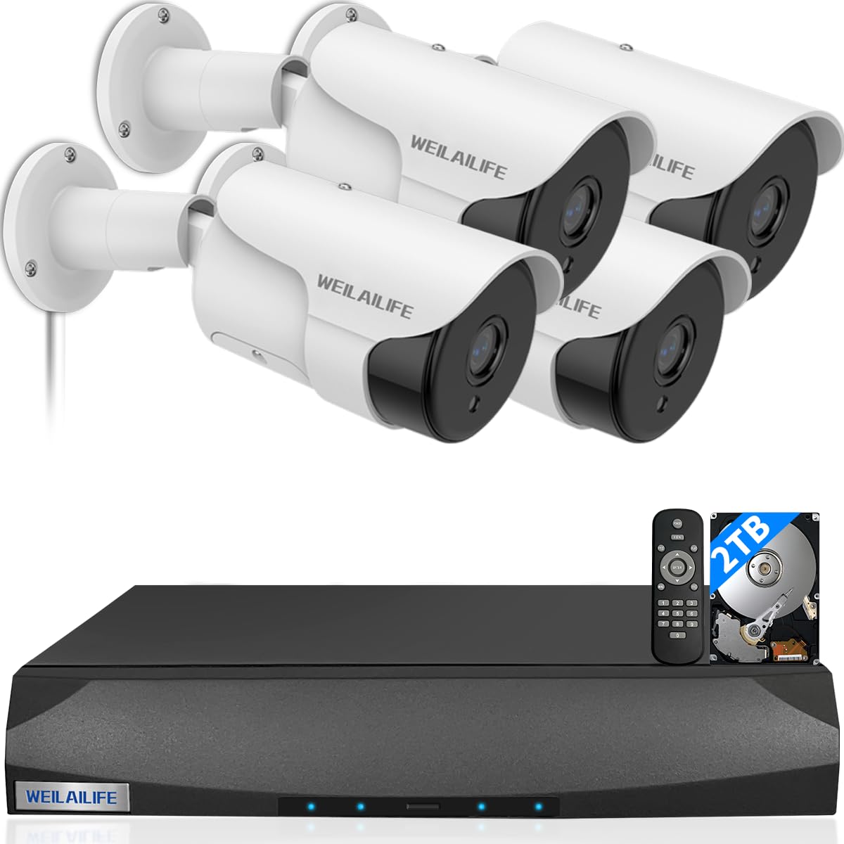 【90ft Super Night Vision】 Wired Security Camera System, Home Video Security Cameras Systems, POE DVR Surveillance Kits