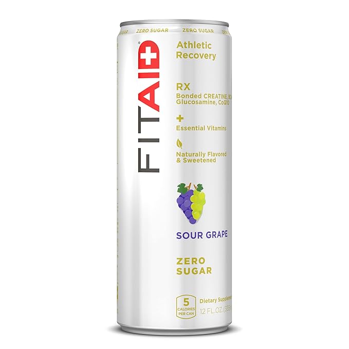 FITAID Rx Zero, Keto-Friendly, Number 1 Post-Workout Recovery Drink, 0g Sugar, Quercetin, Creatine, BCAAs, Green Tea, 5 Calories, 12 Fl Oz (Pack of 12)