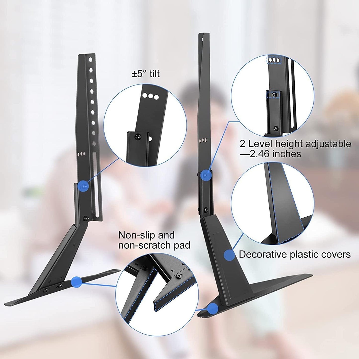 suptek 23 42 inch 400x200mm 88lbs ML1732 Universal TV Stand Legs TV Feet for to LCD LED OLED Plasma TVs, Table Top