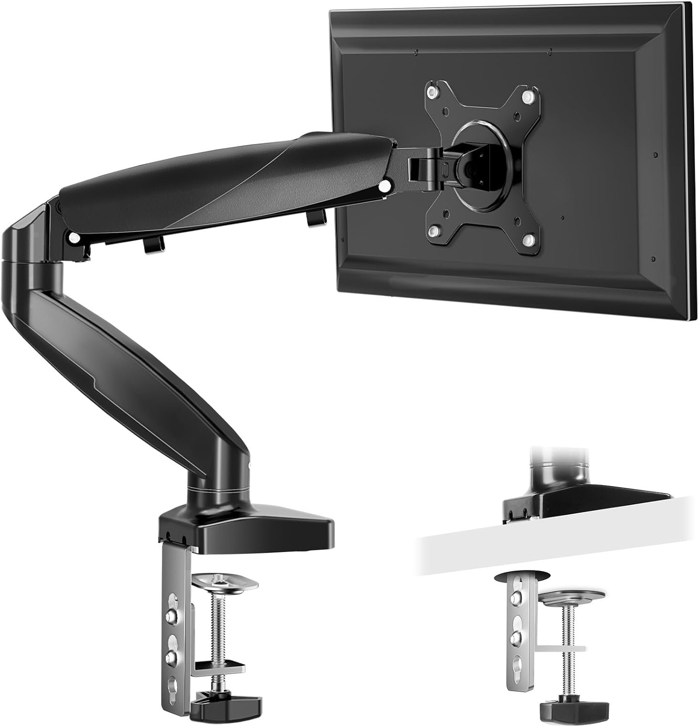 Simple Deluxe 13" 32" Single Monitor Arm, to Adjustable Desk Monitor Stand Mount, Black