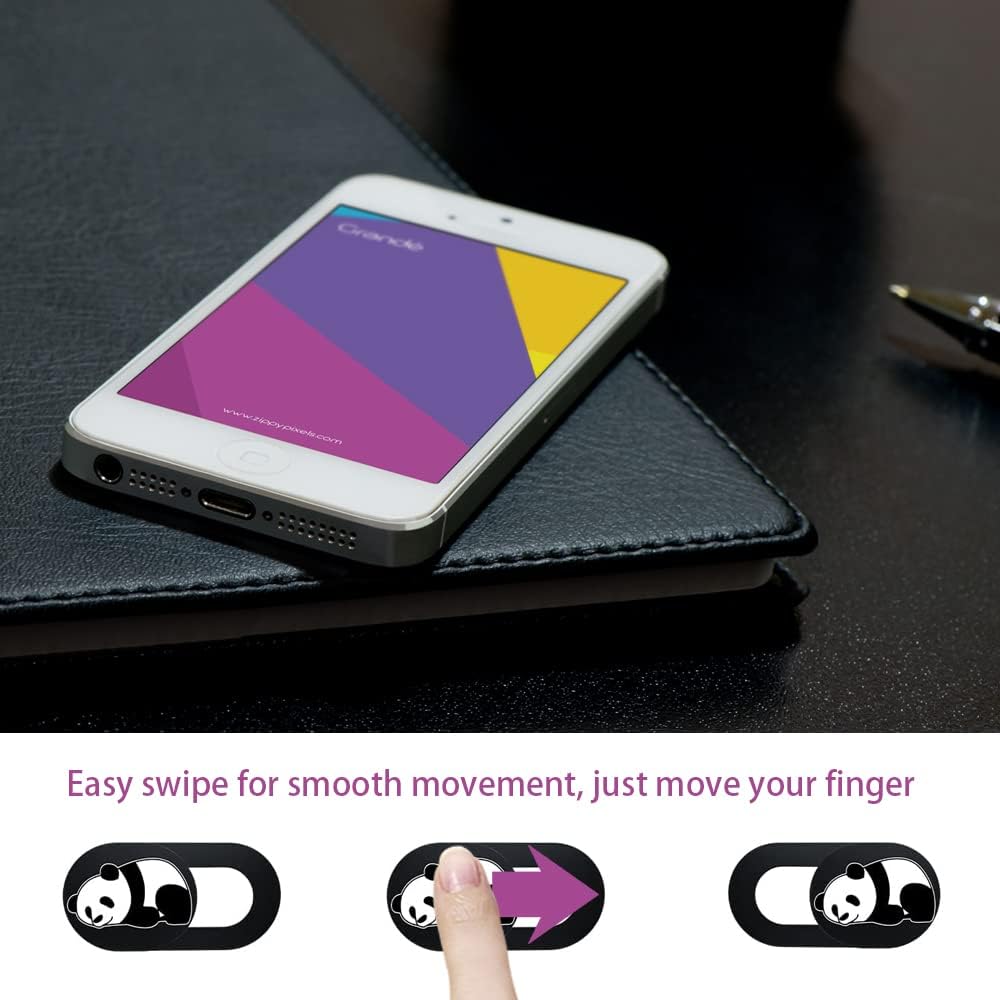 3PCS 0.02 Inch Phone Camera Cover, Laptop Webcam Cover Slide Cover, Webcam Privacy Cover, Keep Your Privacy Safe (Panda