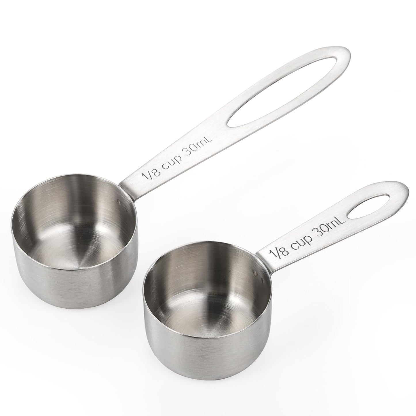 Hedume Set of 8 Coffee Scoop, Stainless Steel Coffee Measuring Scoops 1/8 Cup, Including 4 Pack Short Handled and 4 Pack Long Handle Coffee Scoops for Coffee, Tea, Sugar and Milk, 30 ml