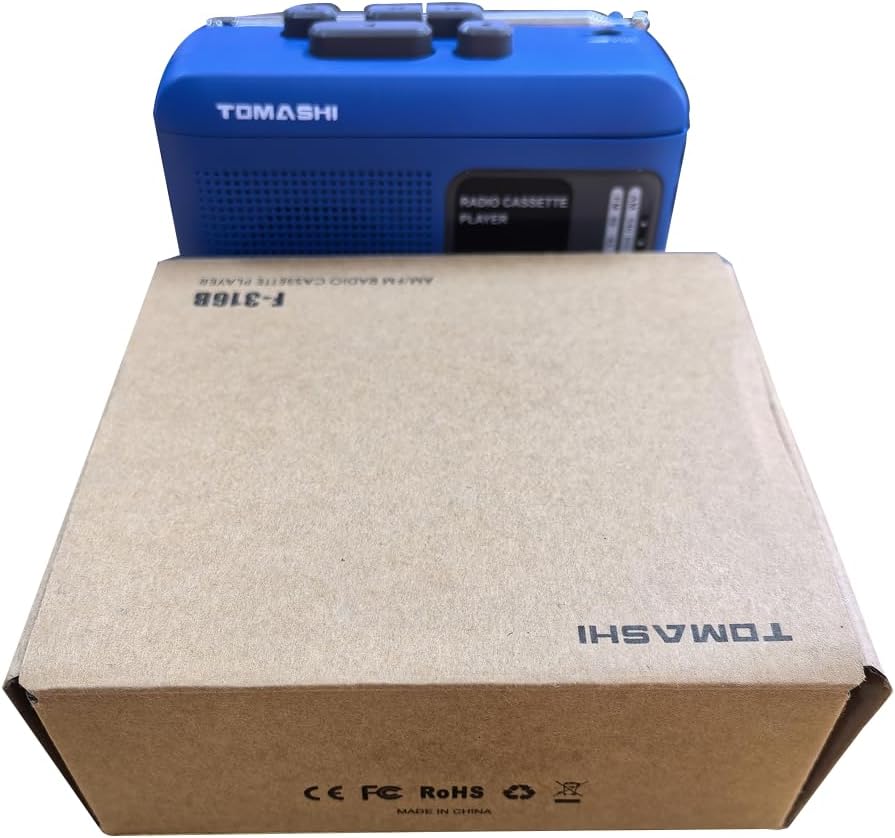 TOMASHI Cassette 3.5mm Portable Tape Player Recorder with AM/FM Radio, Built-in Speaker & Microphone, Headphone Jack