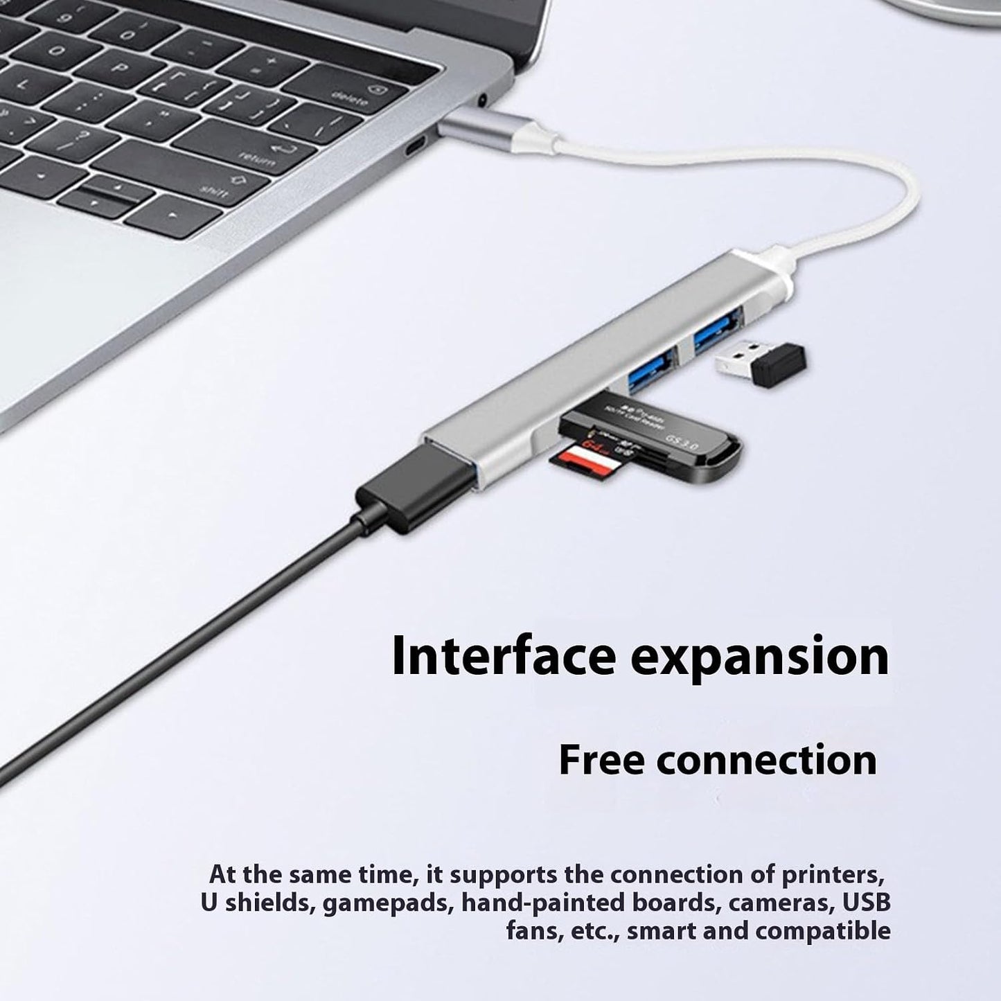 TENYELE 3xUSB2.0+1xUSB3.0 USB C Splitter Cable USB C/USB Male To Data Transfer Docking Station For PC Keyboards Gaming
