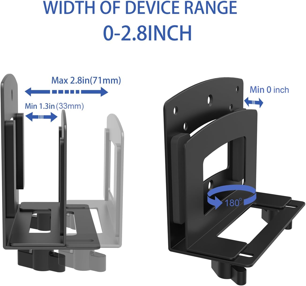 Monzlteck Adjustable Small Device Wall Mount Or VESA Mount Behind the Monitor |Design for Streaming Media Player