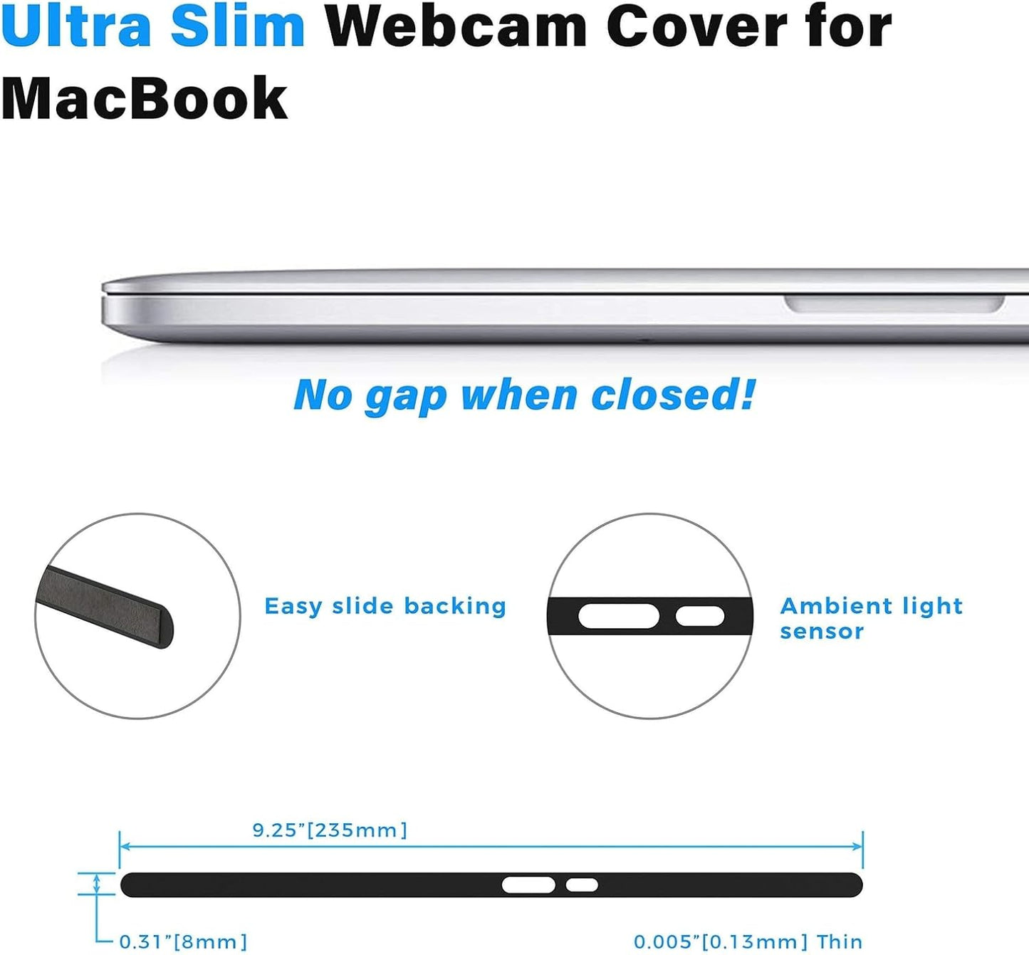 0.01-Inch Pre-2020 Eyebloc Magnetic Camera Cover for Laptop - Profile & Slim Webcam Cover - Magnetic Slide Privacy