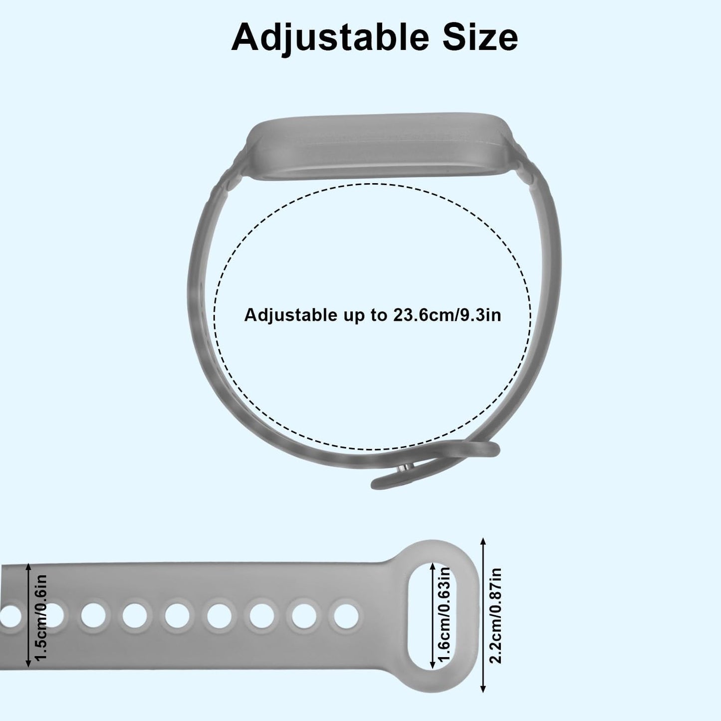 Fukaisu Wristband for NotePin, Adjustable Strap TPU Wristband for Plaud NotePin AI Voice Recorder Accessory