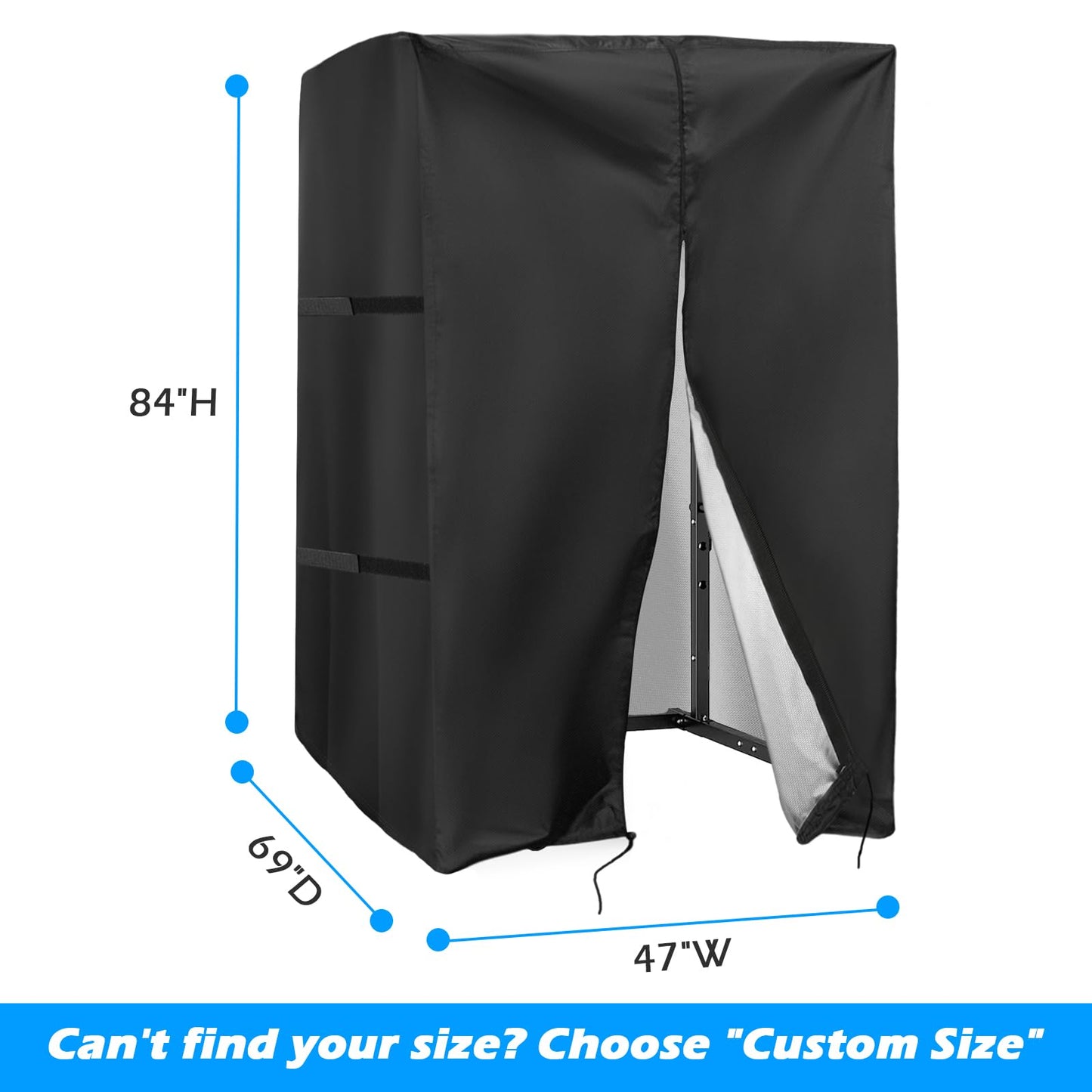 Safipotts Squat Rack Cover, Waterproof Outdoor Gym Equipment Covers with Zipper for Squat Rack/Weight Lifting Rack/Home Gym Workout Equipment (47" W x 69" D x 84" H)